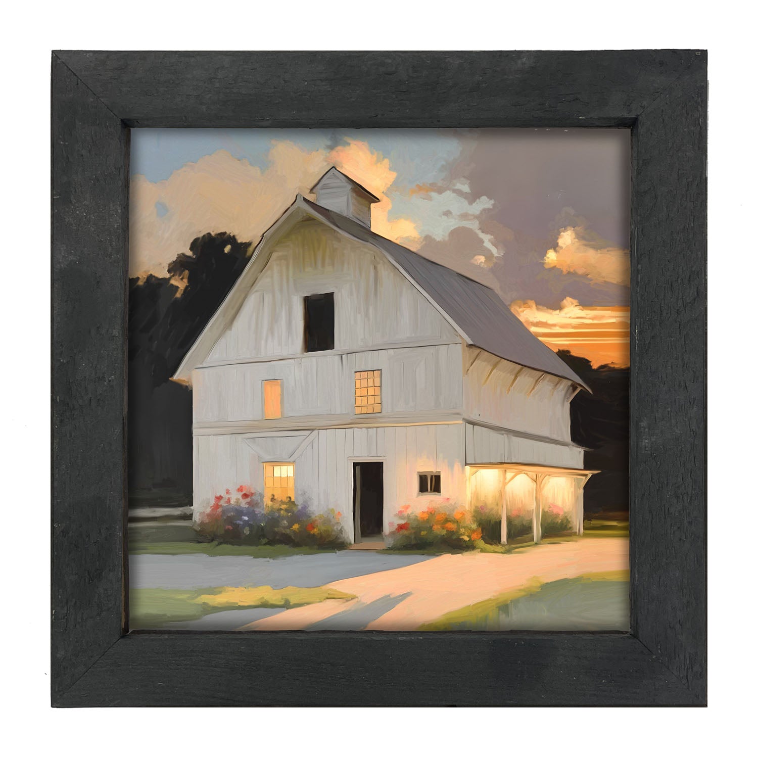 Barn at Sunset - Framed art