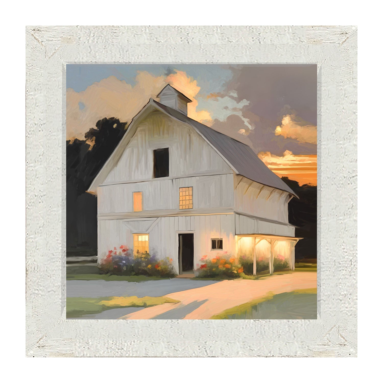 Barn at Sunset - Framed art