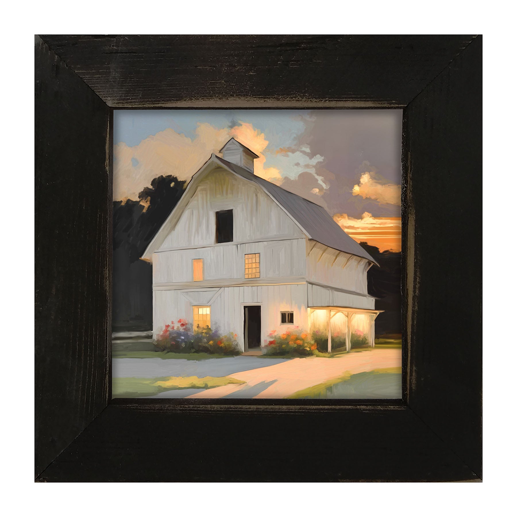 Barn at Sunset - Framed art