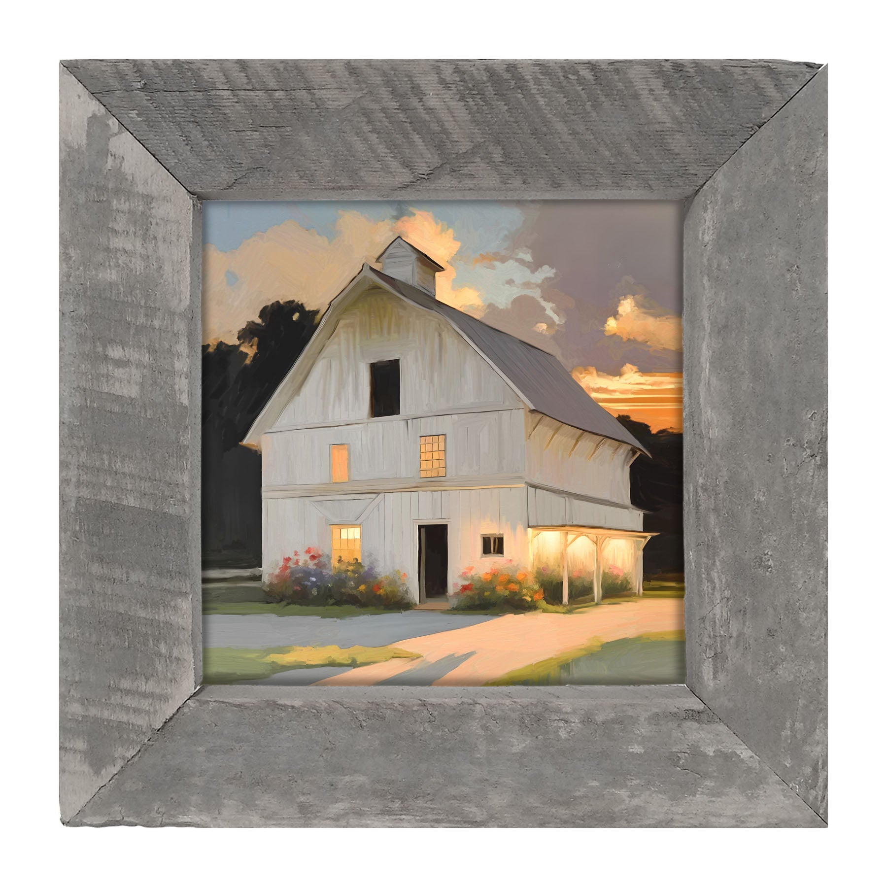 Barn at Sunset - Framed art