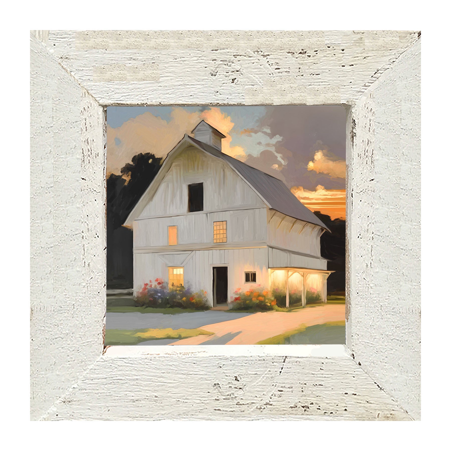 Barn at Sunset - Framed art