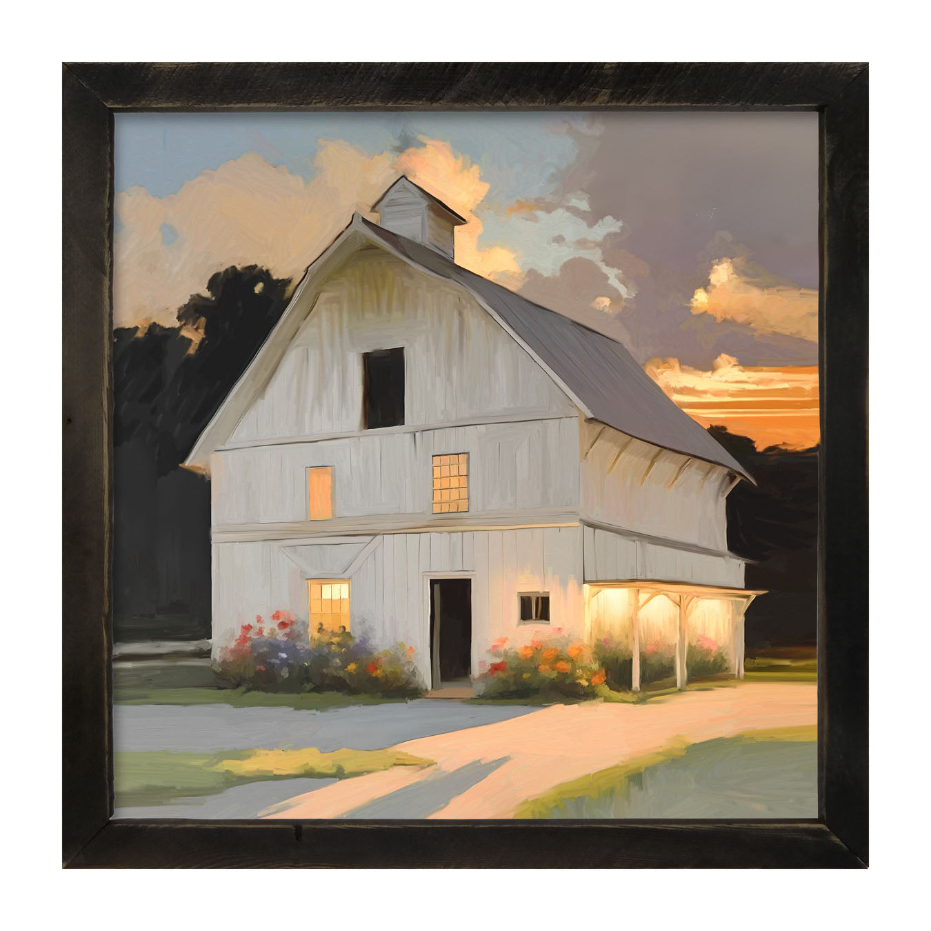Barn at Sunset - Framed art