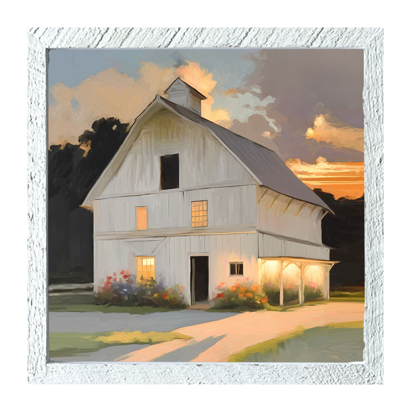 Barn at Sunset - Framed art