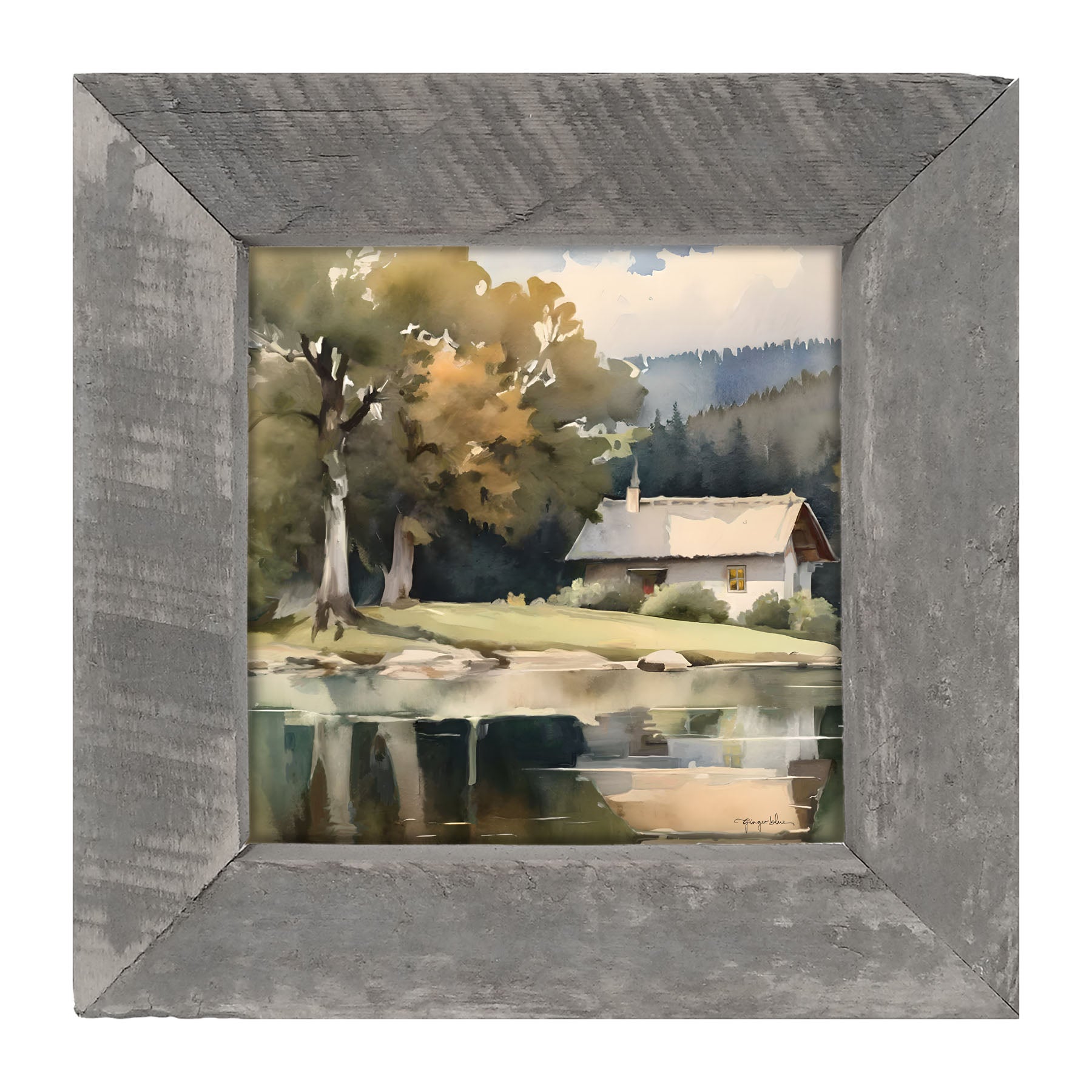 Riverside Cottage - Framed art