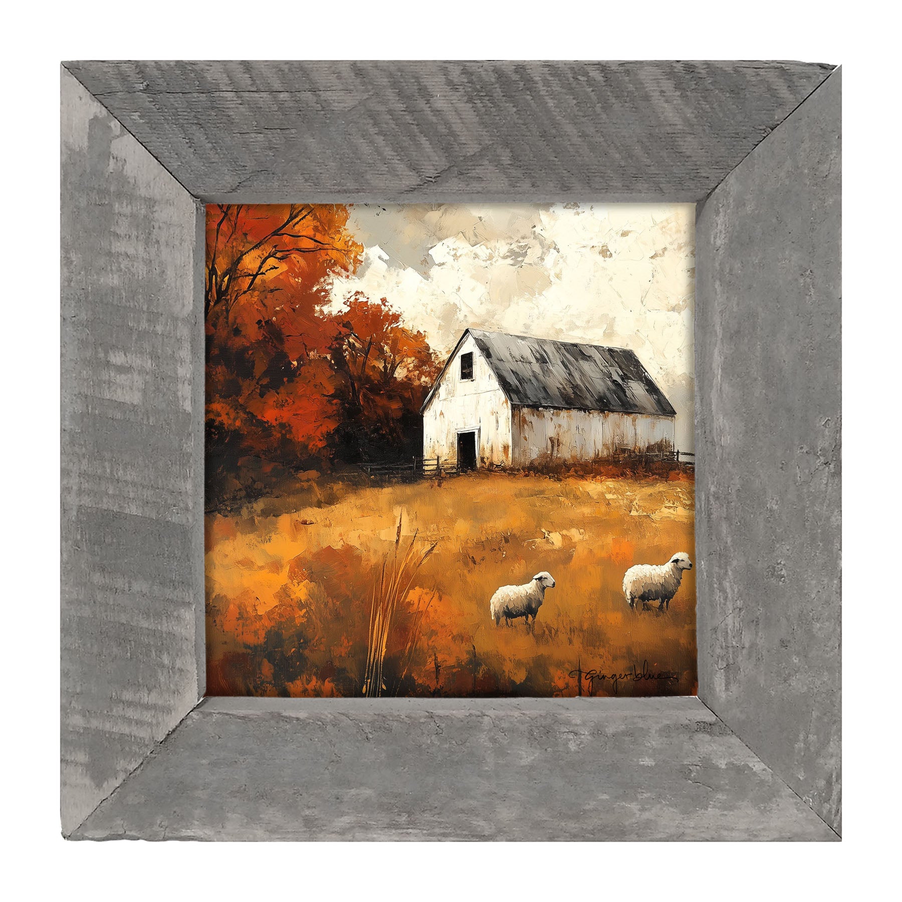 Sheep in Autumn - Framed Art