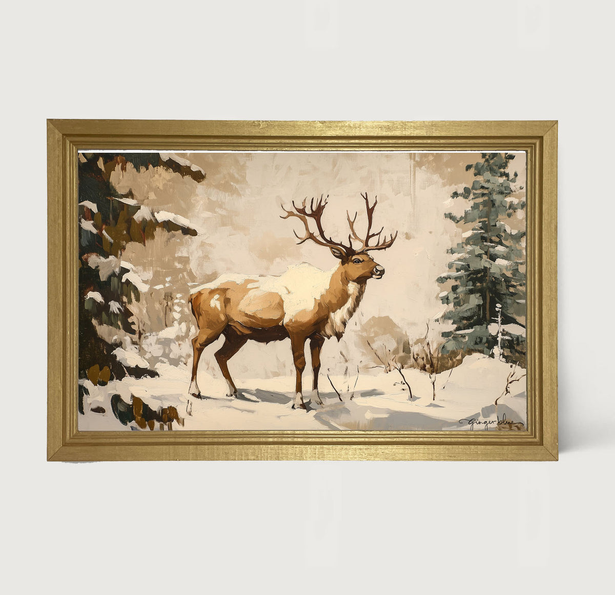 Adirondack Snowy Reindeer