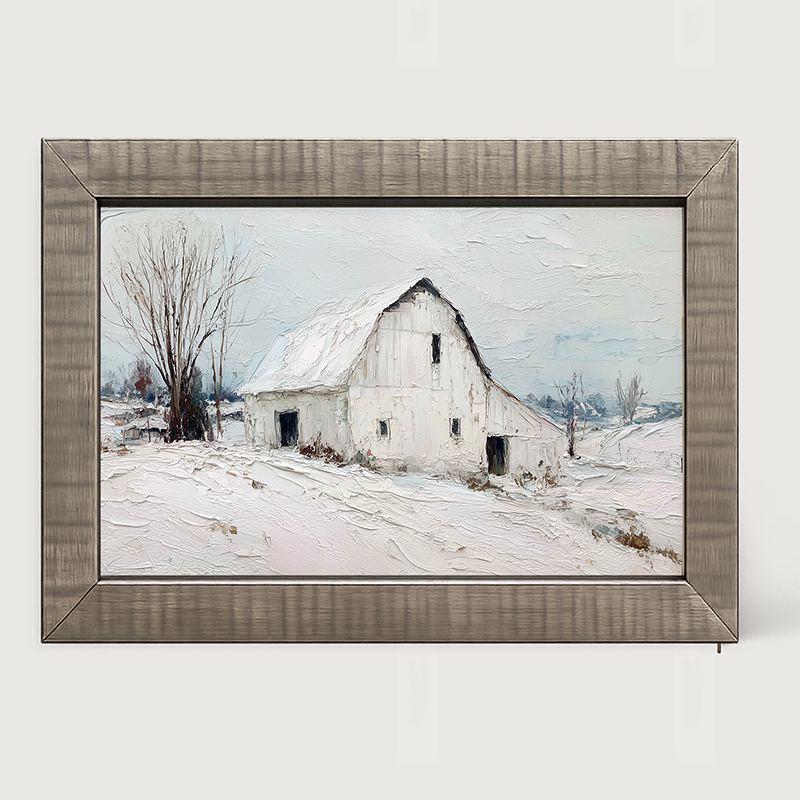 Country Winter - White Barn