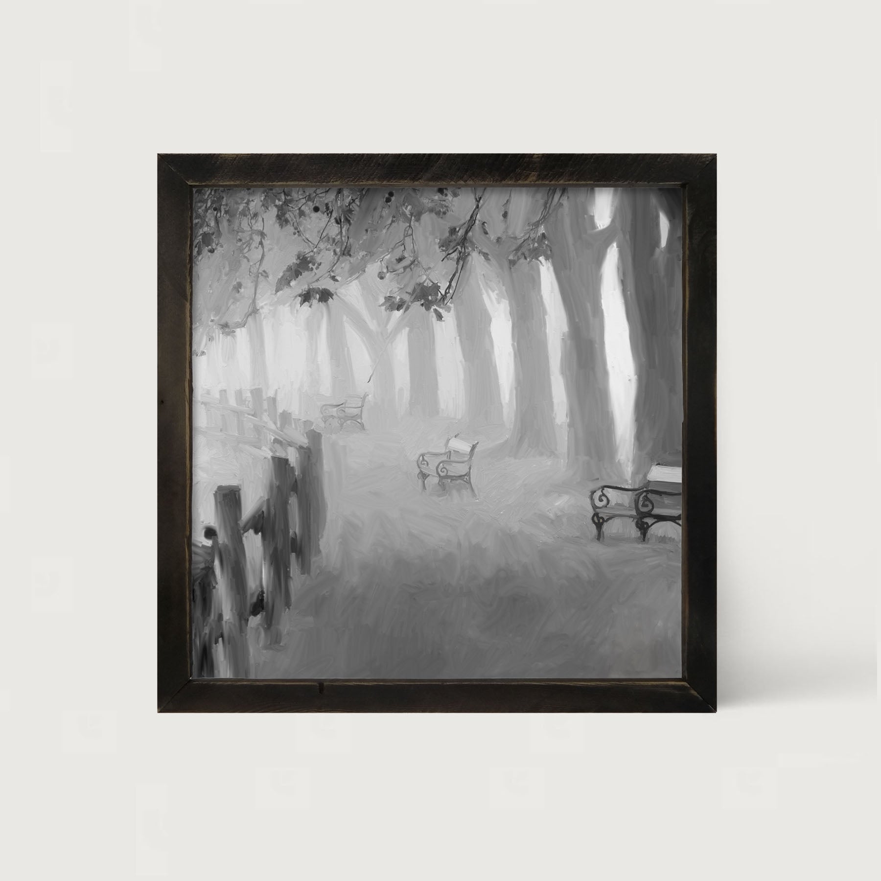 Haunting Park Stroll - Framed art