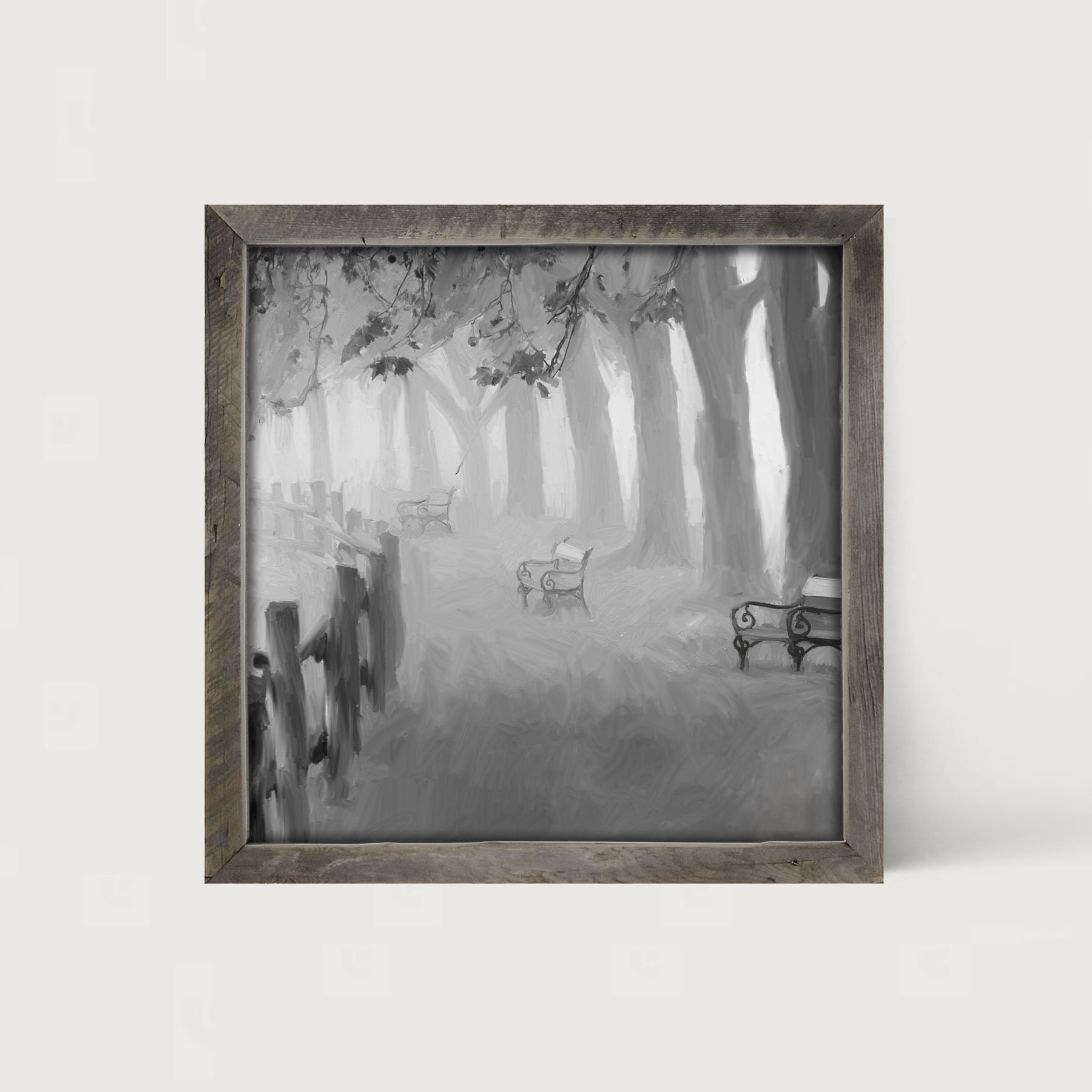 Haunting Park Stroll - Framed art