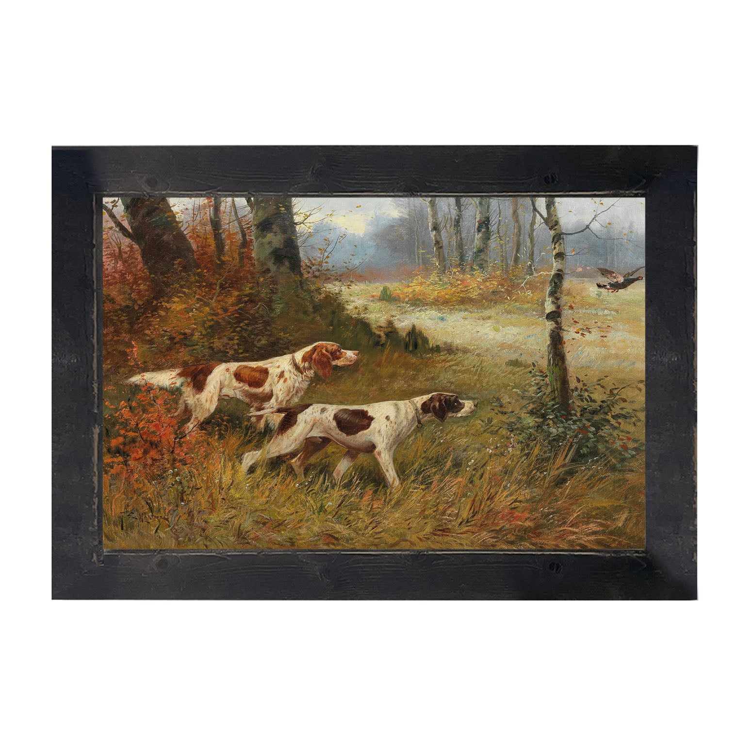 Hunting quail - Framed art