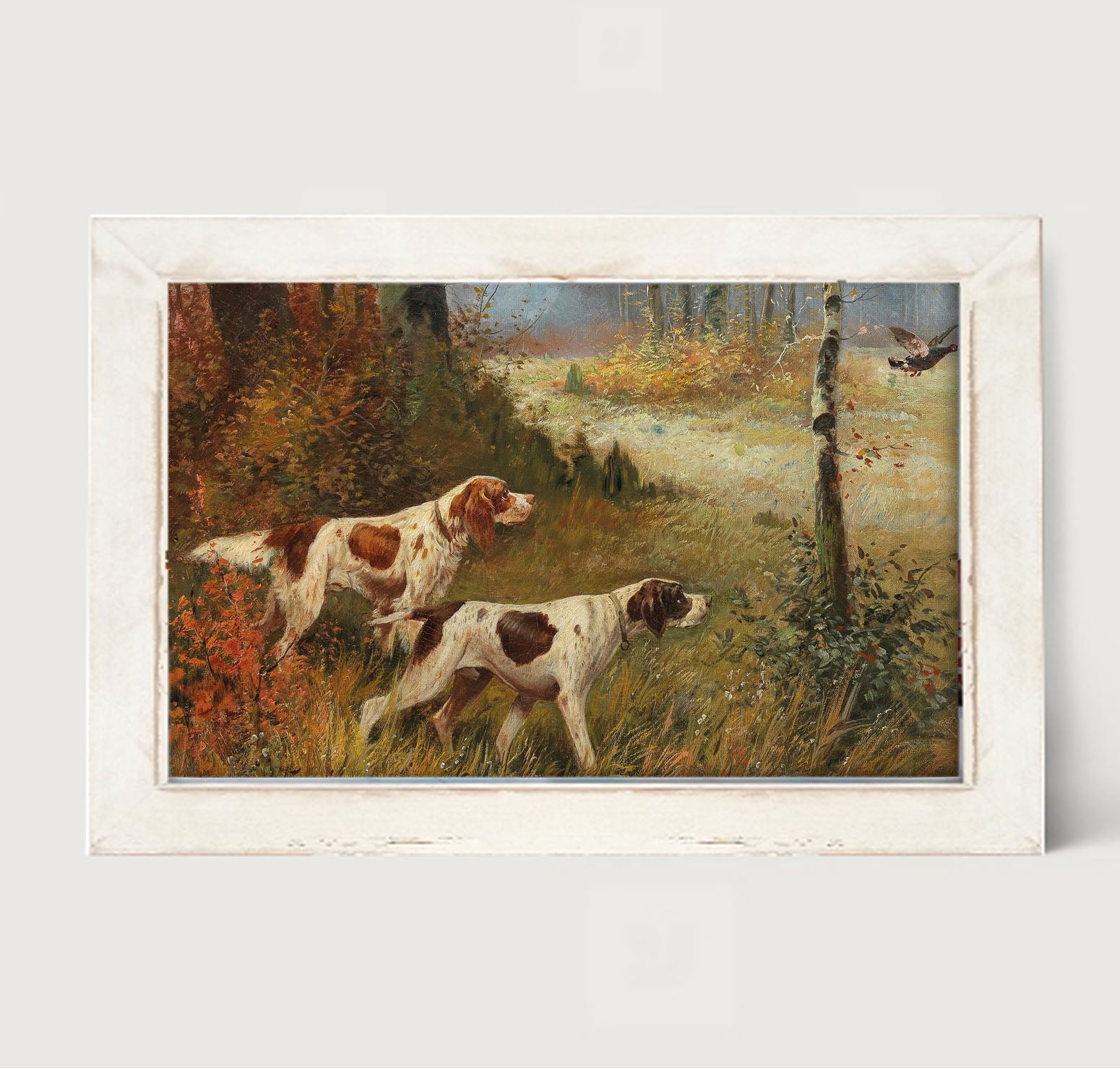 Hunting quail - Framed art