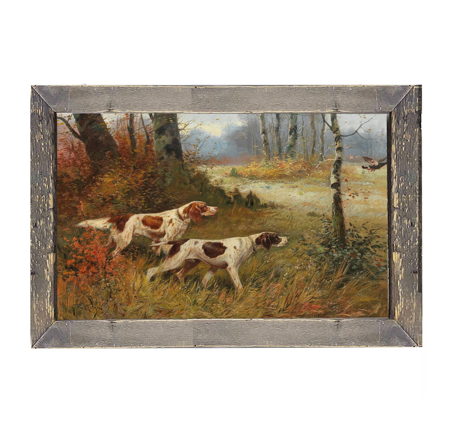 Hunting quail - Framed art