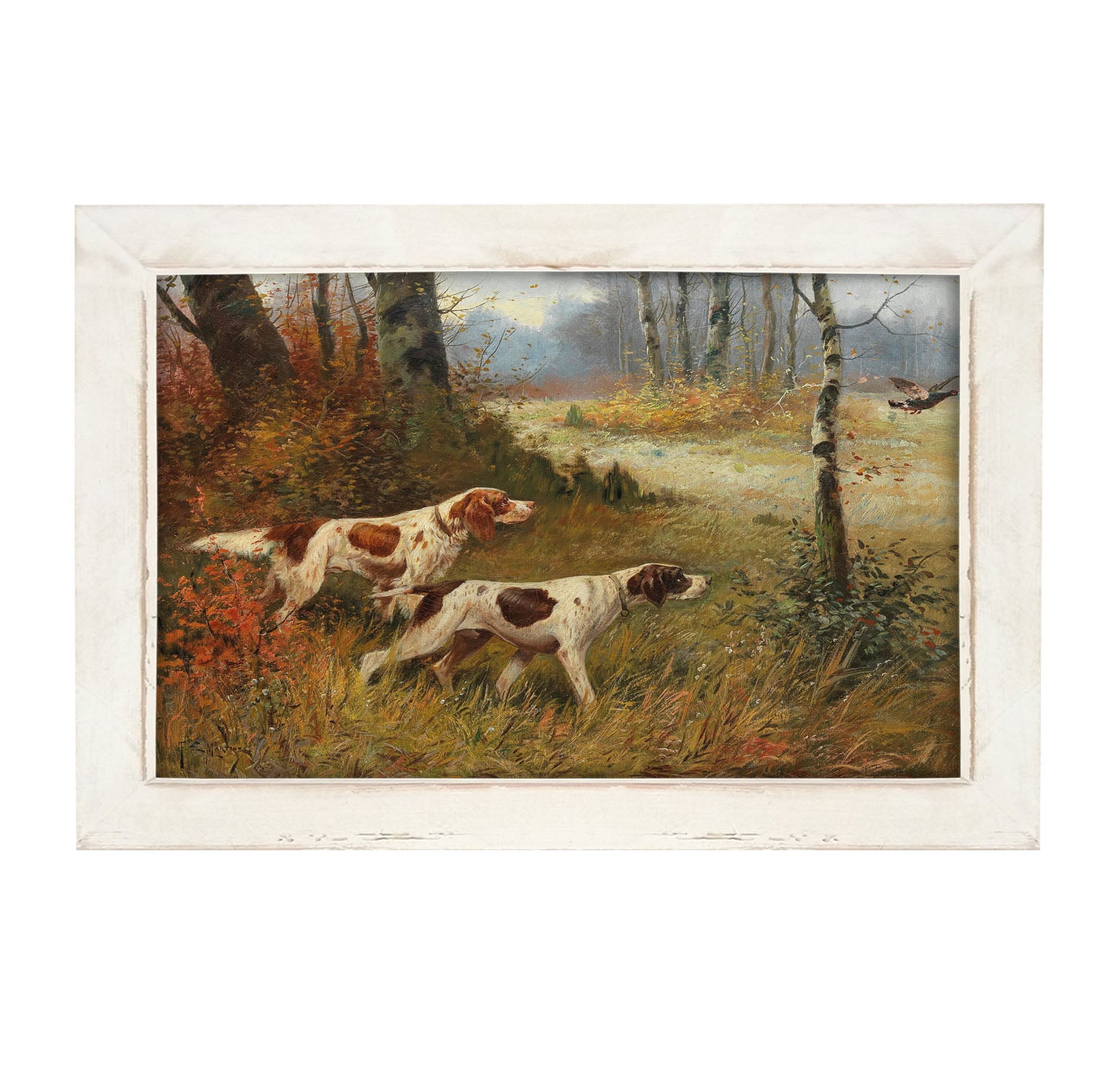 Hunting quail - Framed art