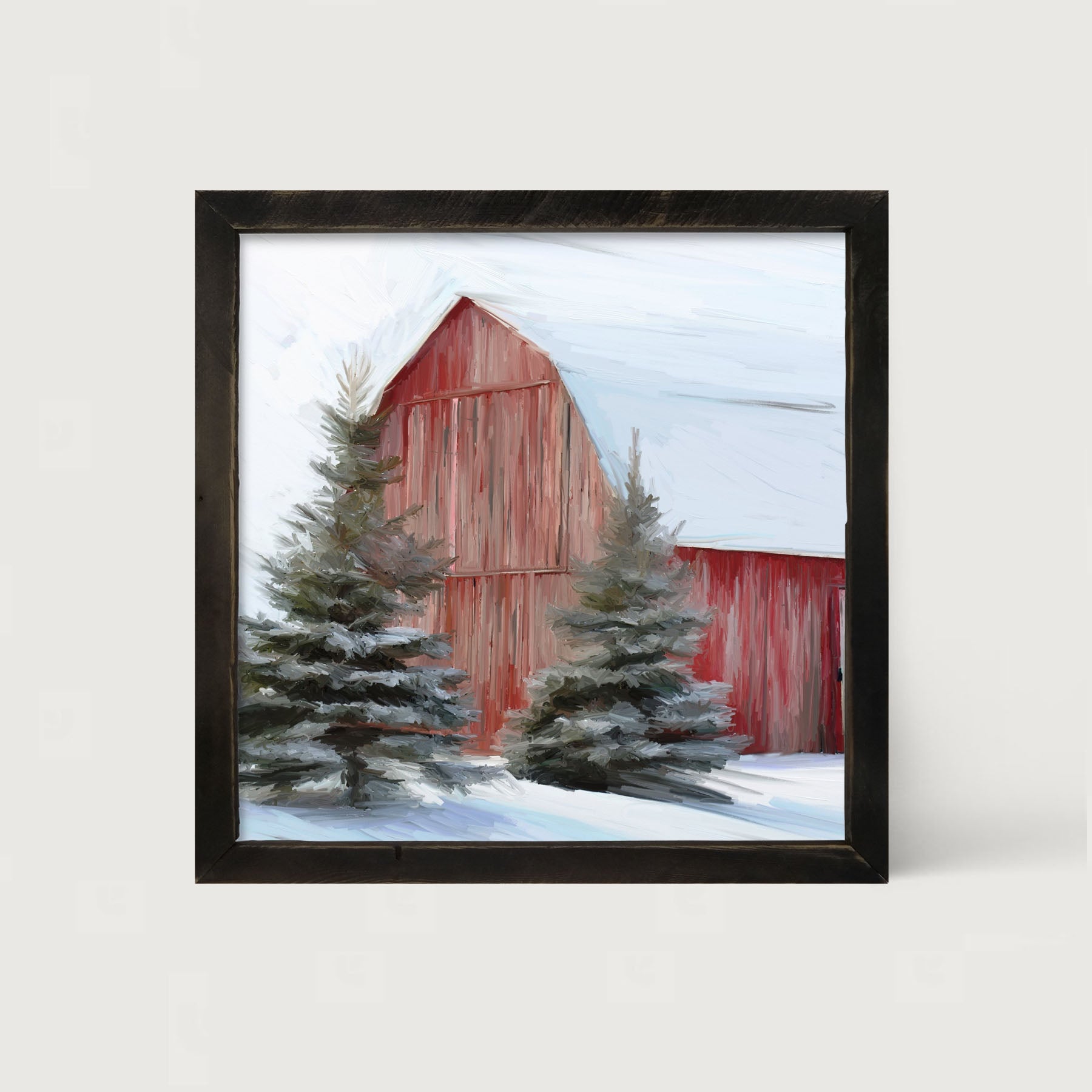 Barn With Trees - Framed art