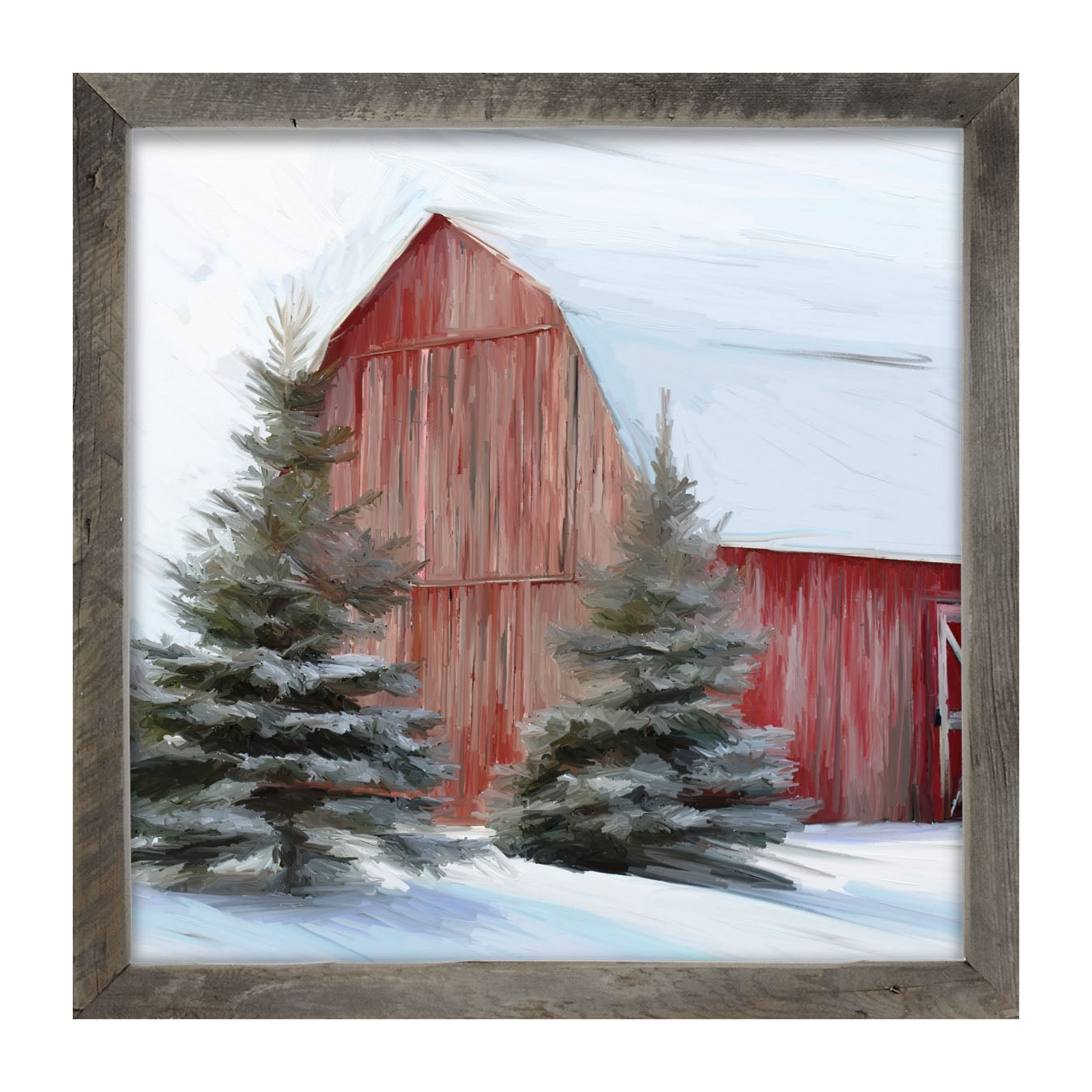Barn With Trees - Framed art