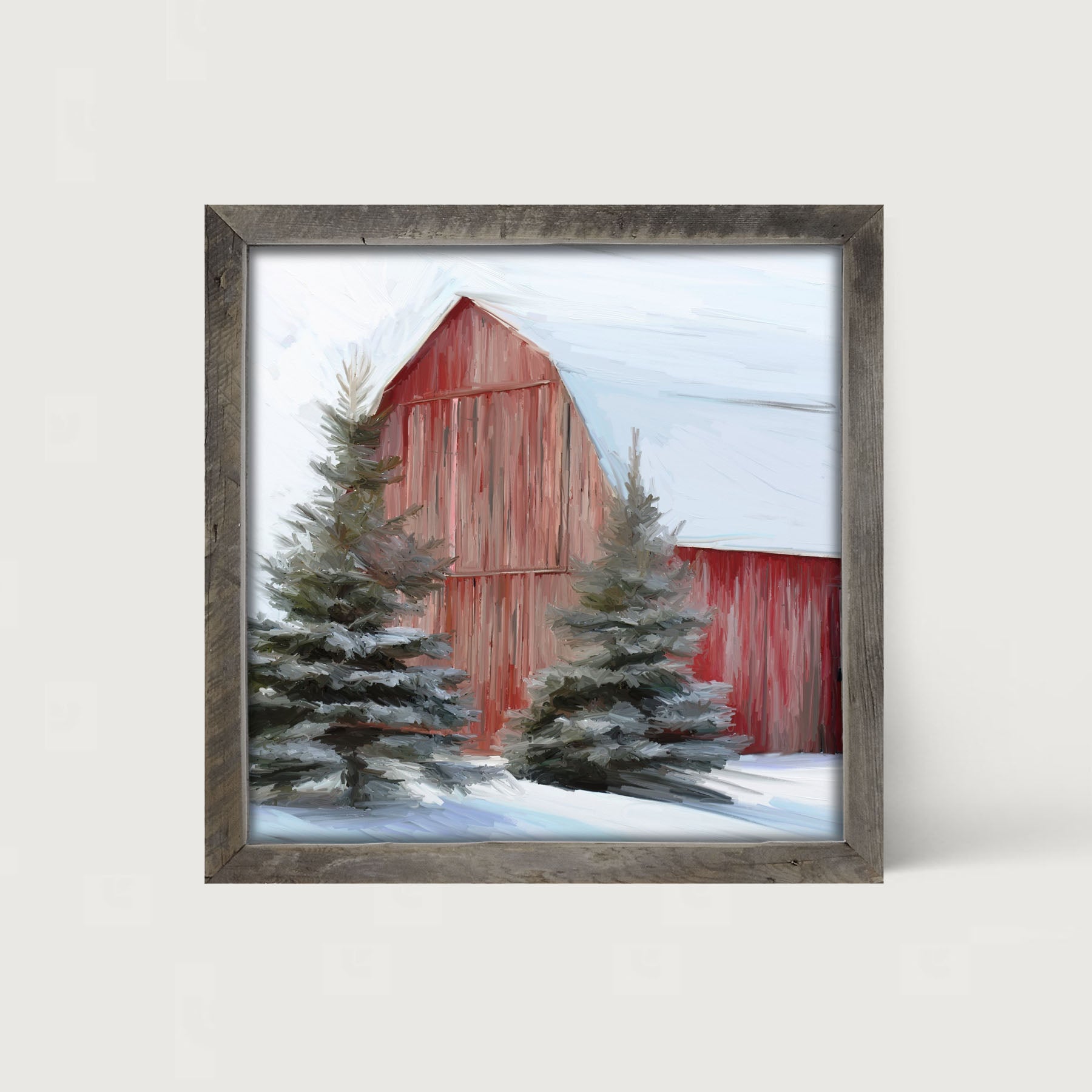 Barn With Trees - Framed art