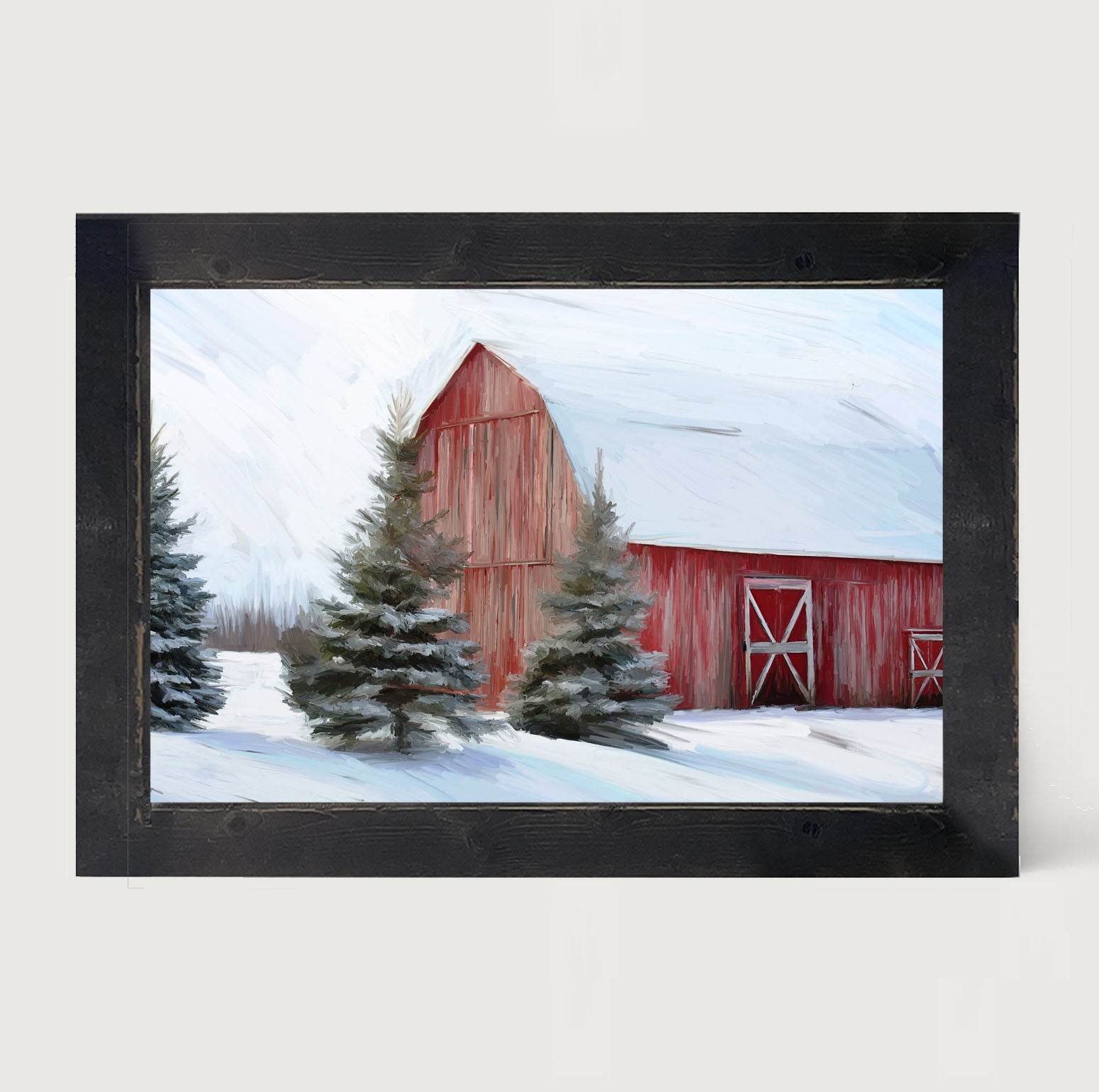 Barn With Trees - Framed art