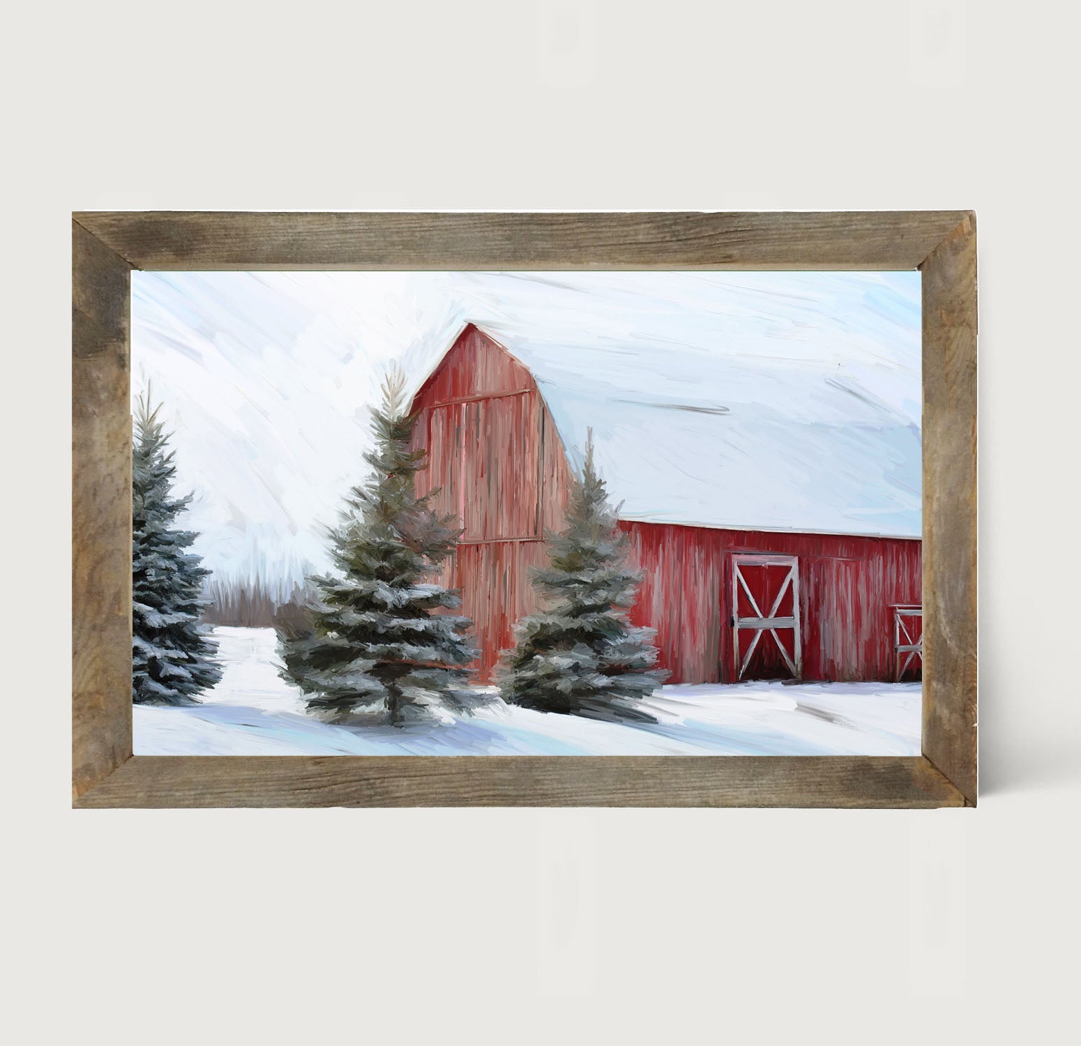 Barn With Trees - Framed art