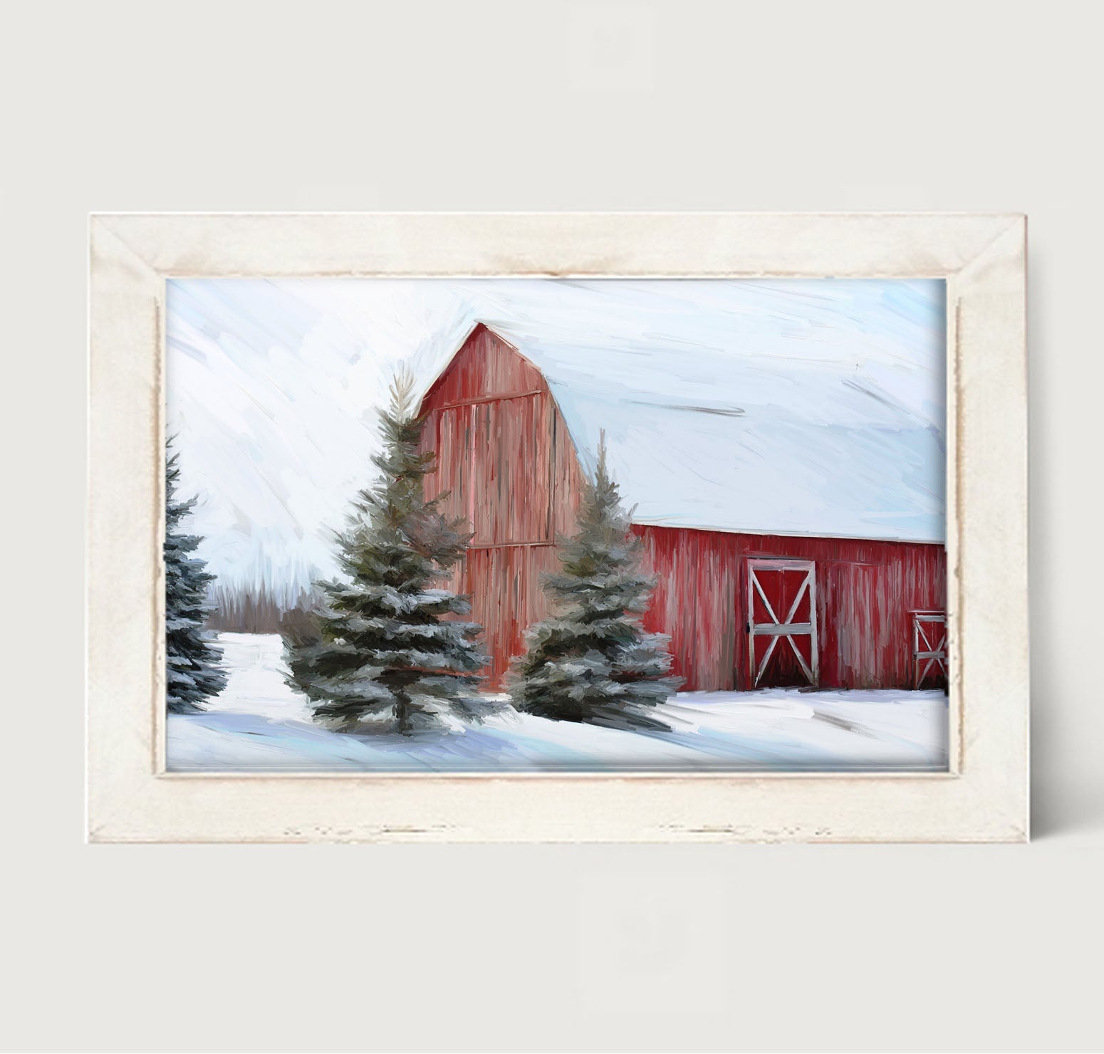 Barn With Trees - Framed art
