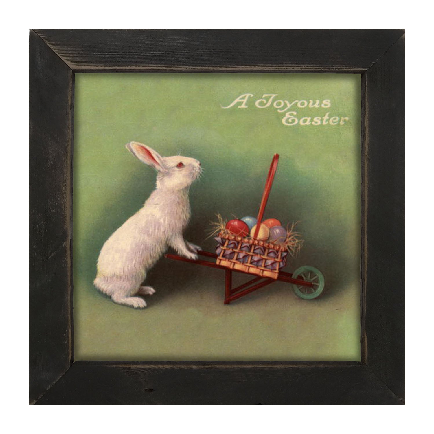 Green Pastel Bunnies - Framed art