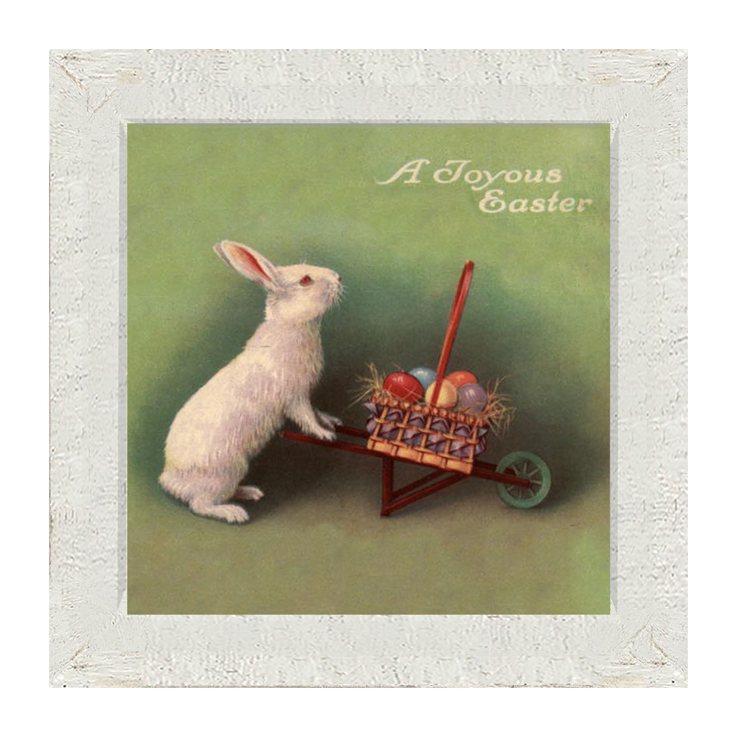 Green Pastel Bunnies - Framed art