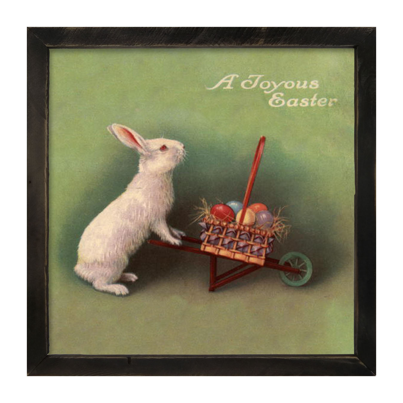 Green Pastel Bunnies - Framed art
