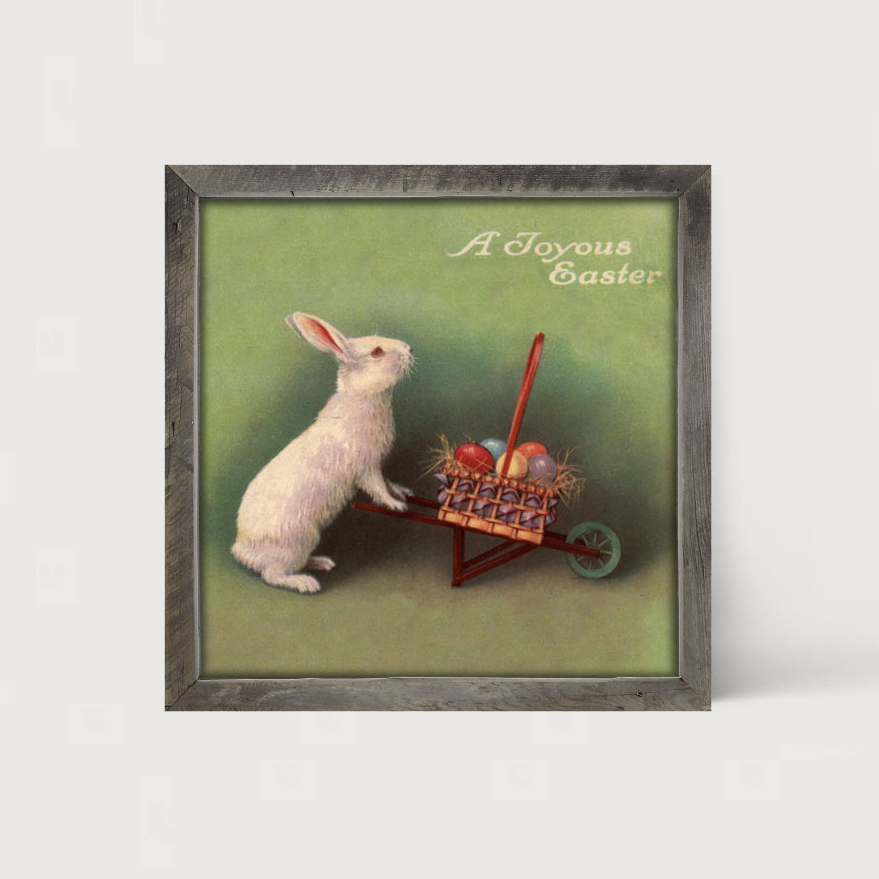 Green Pastel Bunnies - Framed art