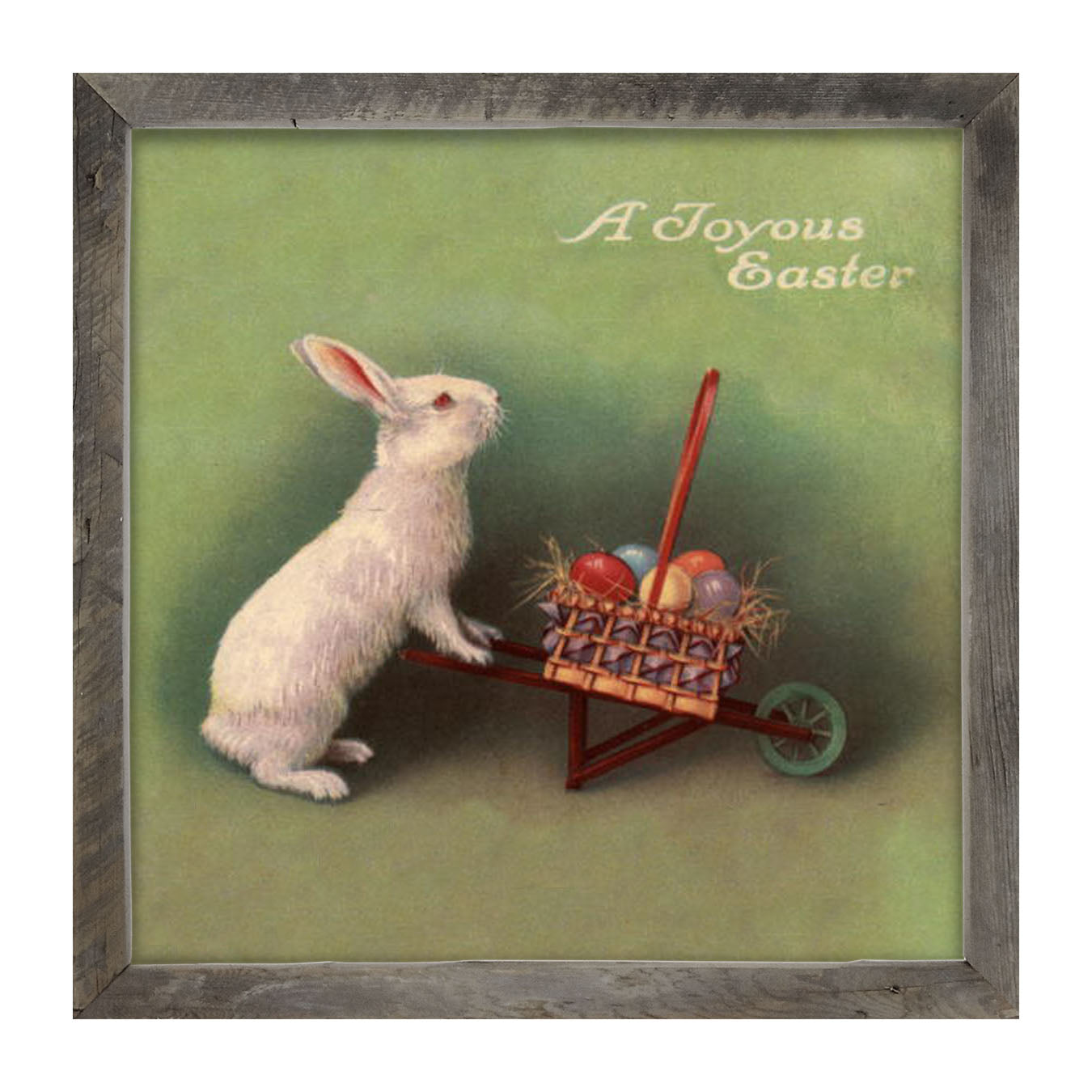 Green Pastel Bunnies - Framed art
