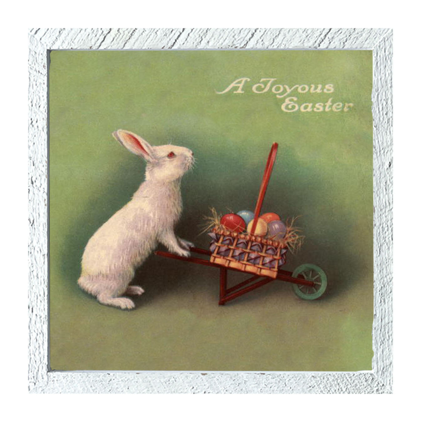 Green Pastel Bunnies - Framed art