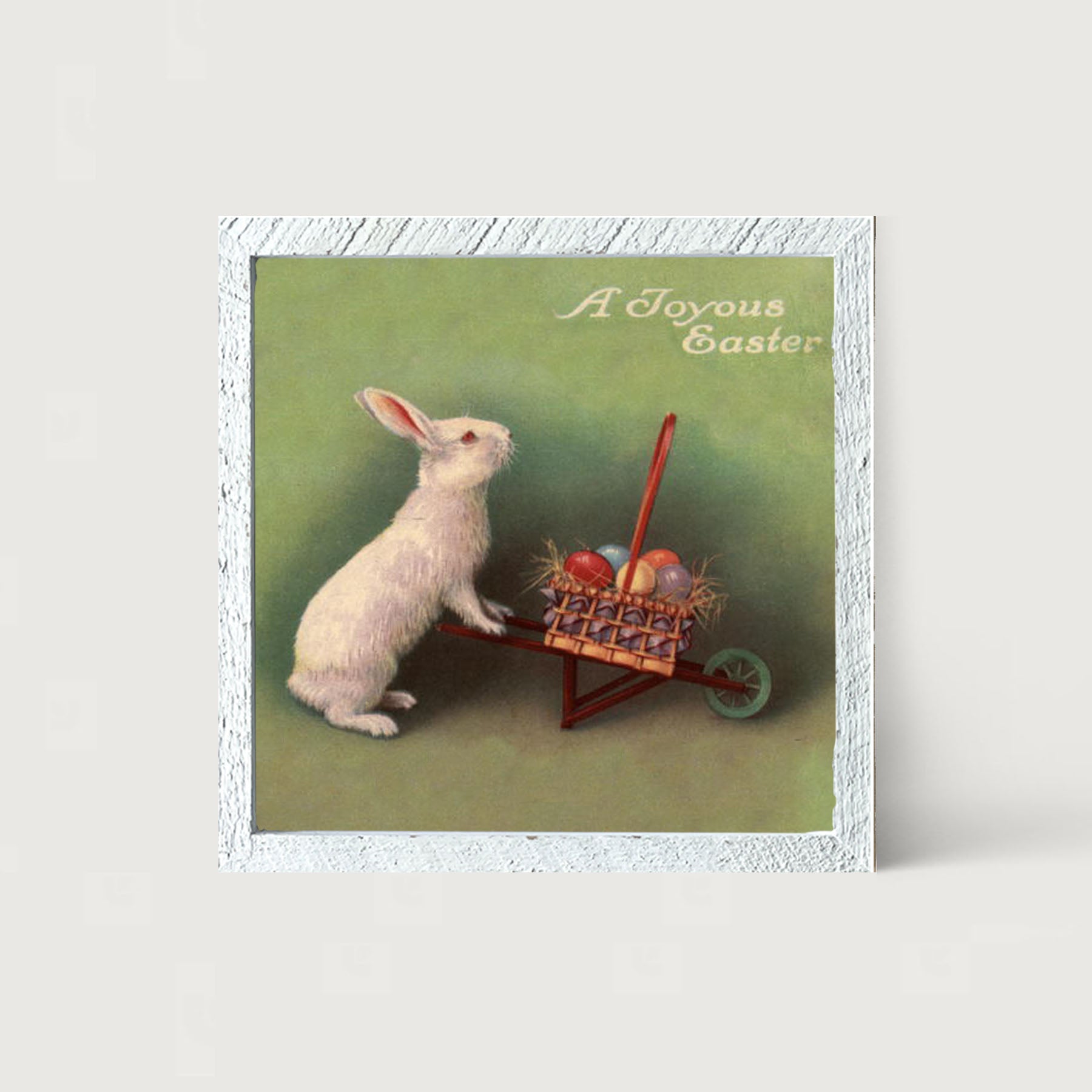 Green Pastel Bunnies - Framed art
