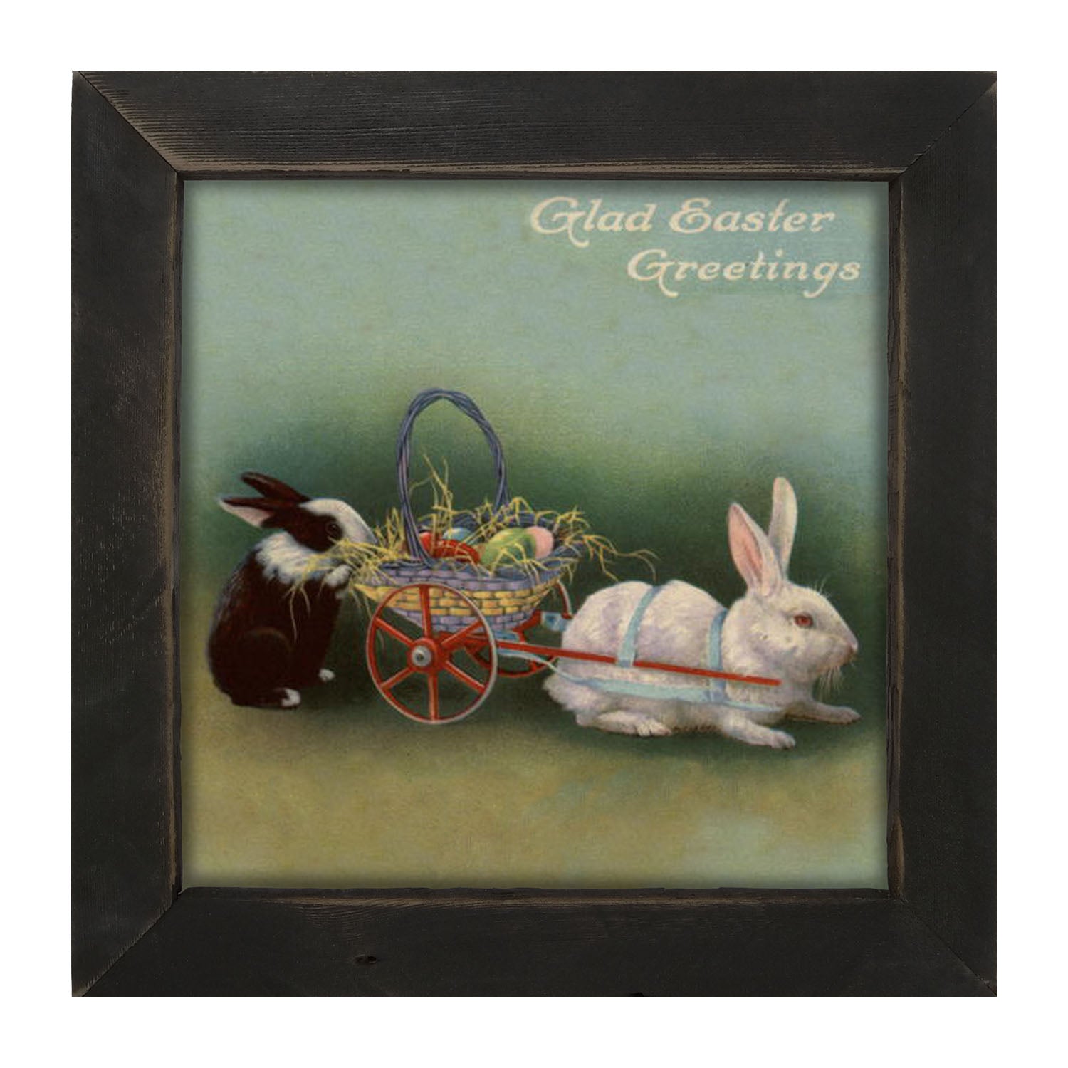 Blue Pastel Bunnies - Framed art