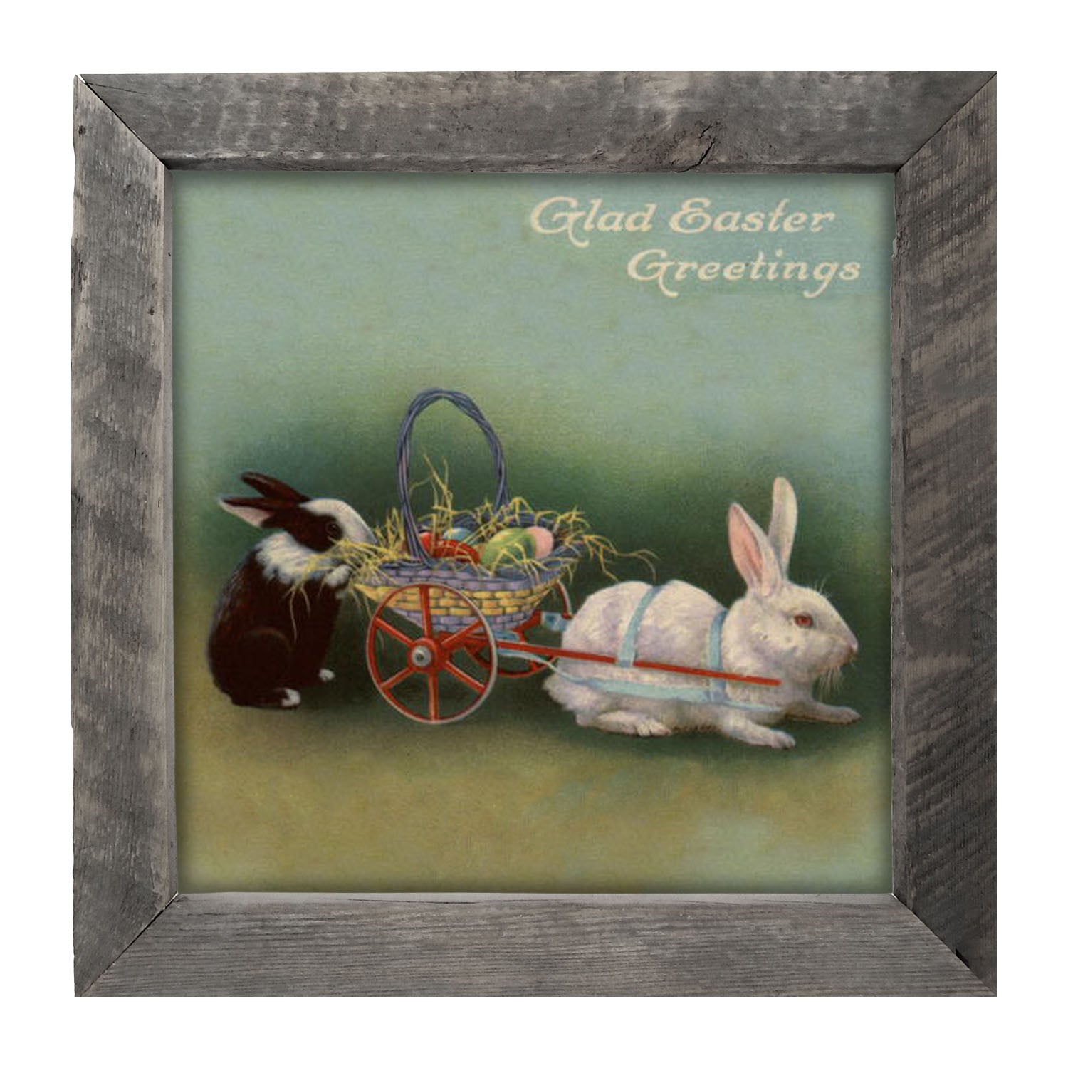 Blue Pastel Bunnies - Framed art