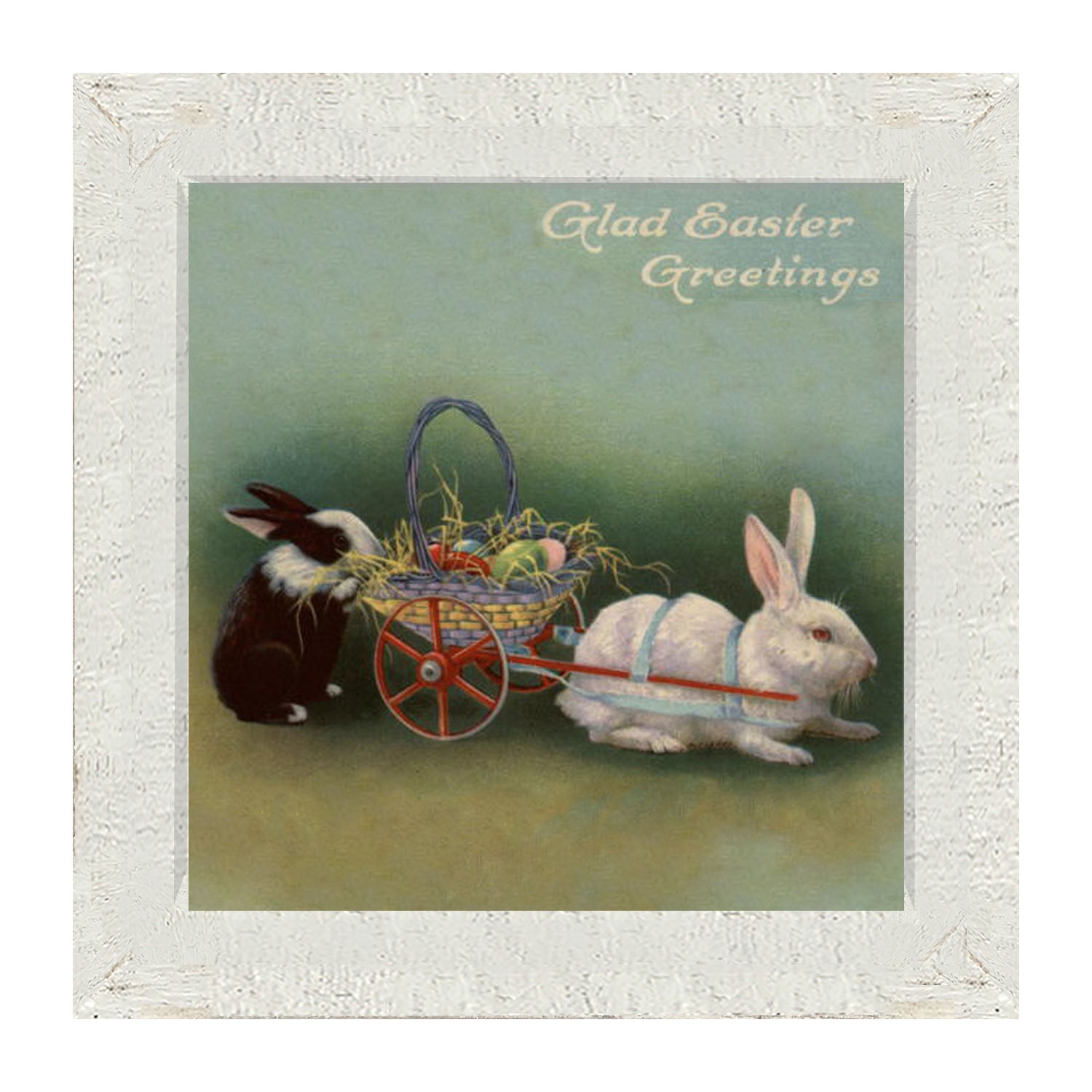 Blue Pastel Bunnies - Framed art