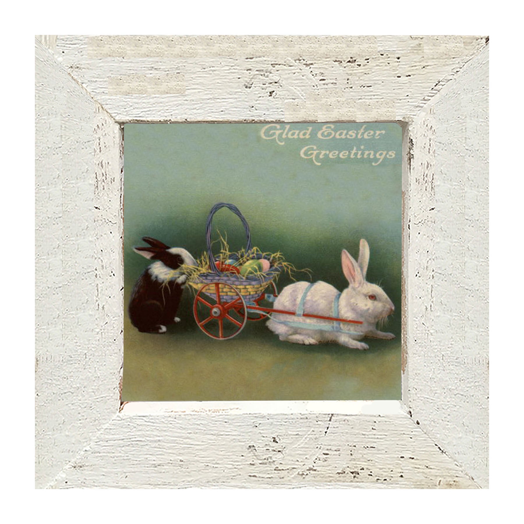 Blue Pastel Bunnies - Framed art
