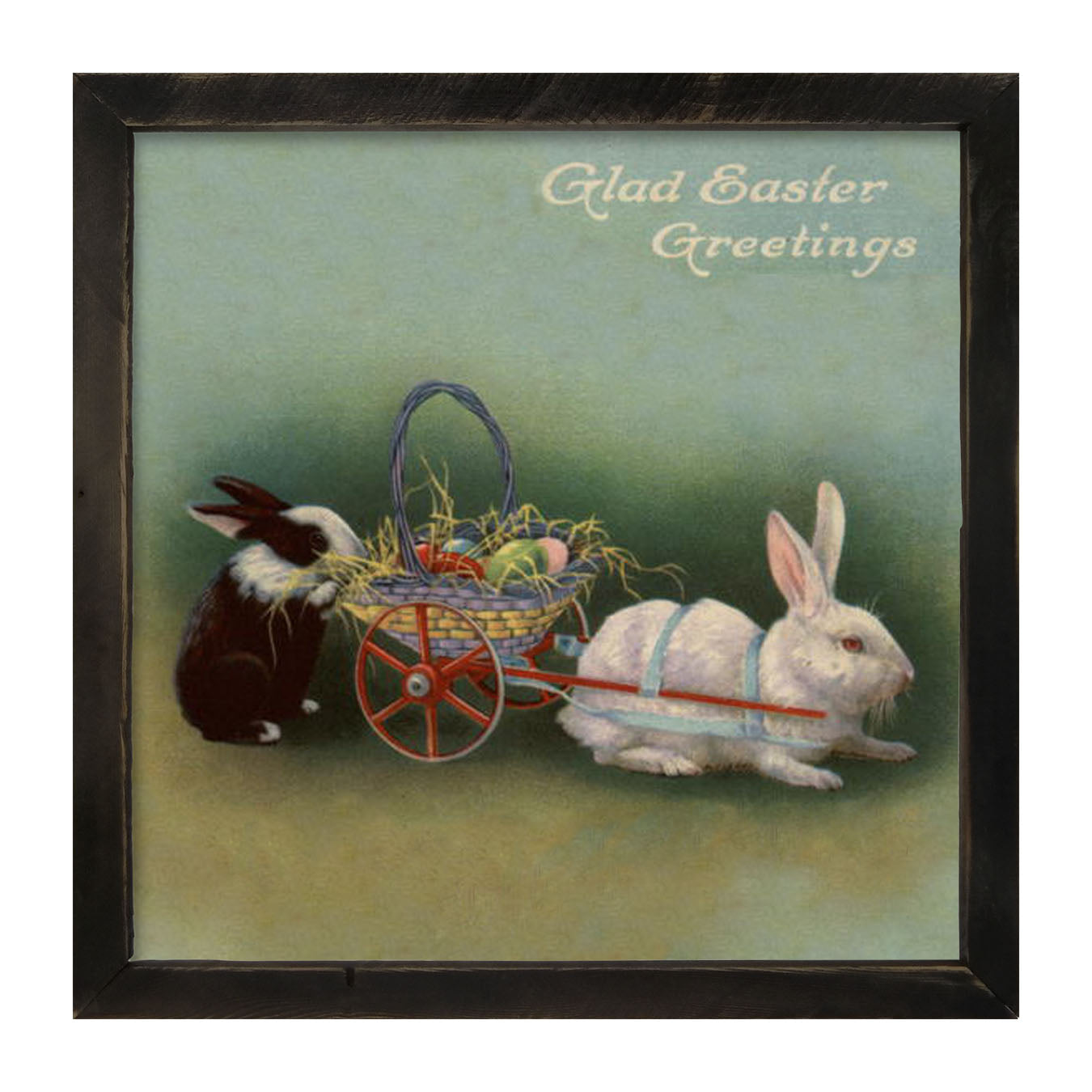 Blue Pastel Bunnies - Framed art