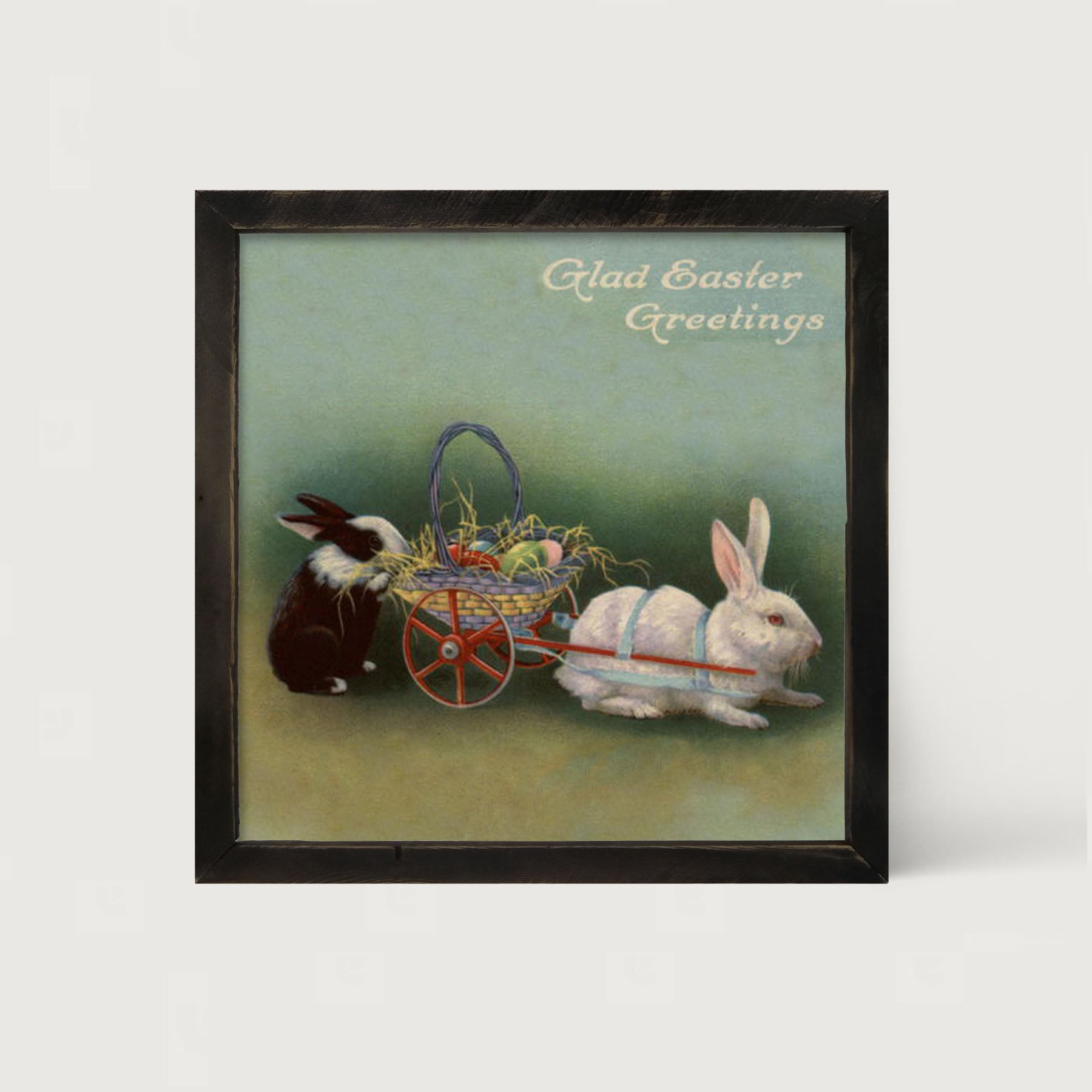 Blue Pastel Bunnies - Framed art