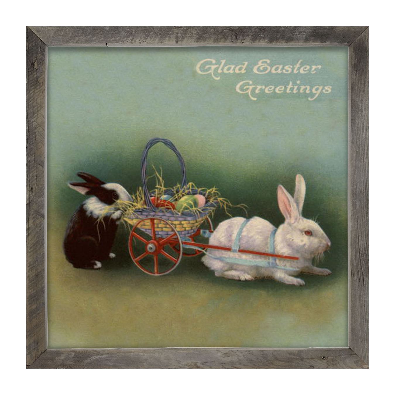 Blue Pastel Bunnies - Framed art