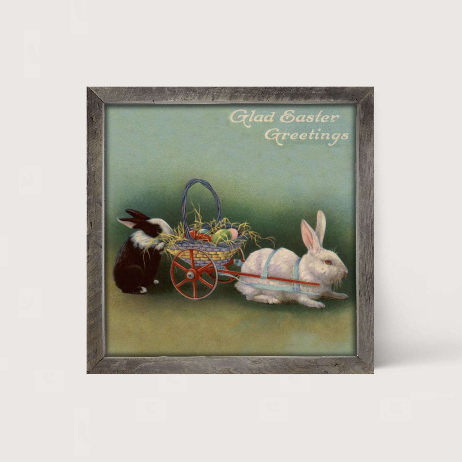Blue Pastel Bunnies - Framed art
