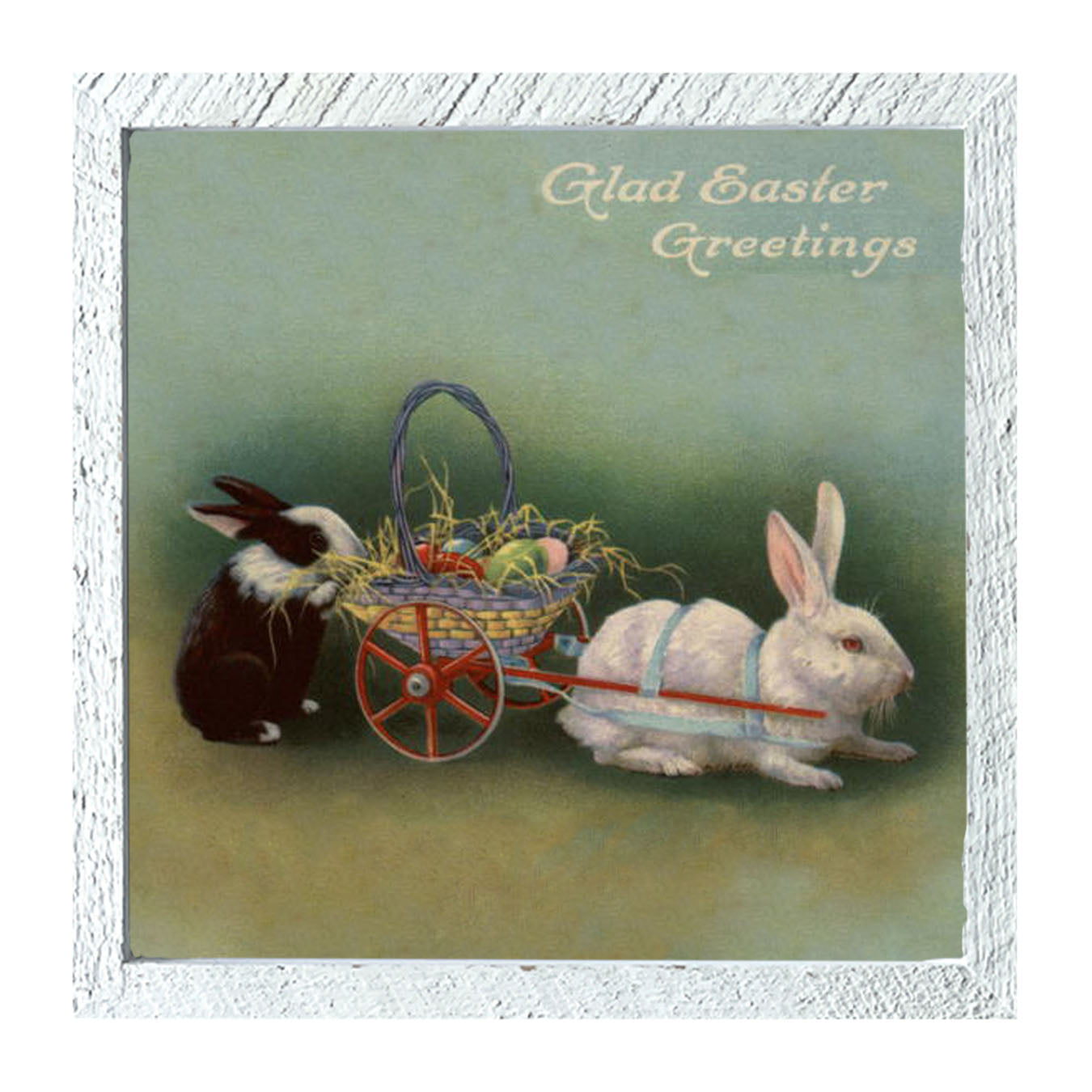 Blue Pastel Bunnies - Framed art