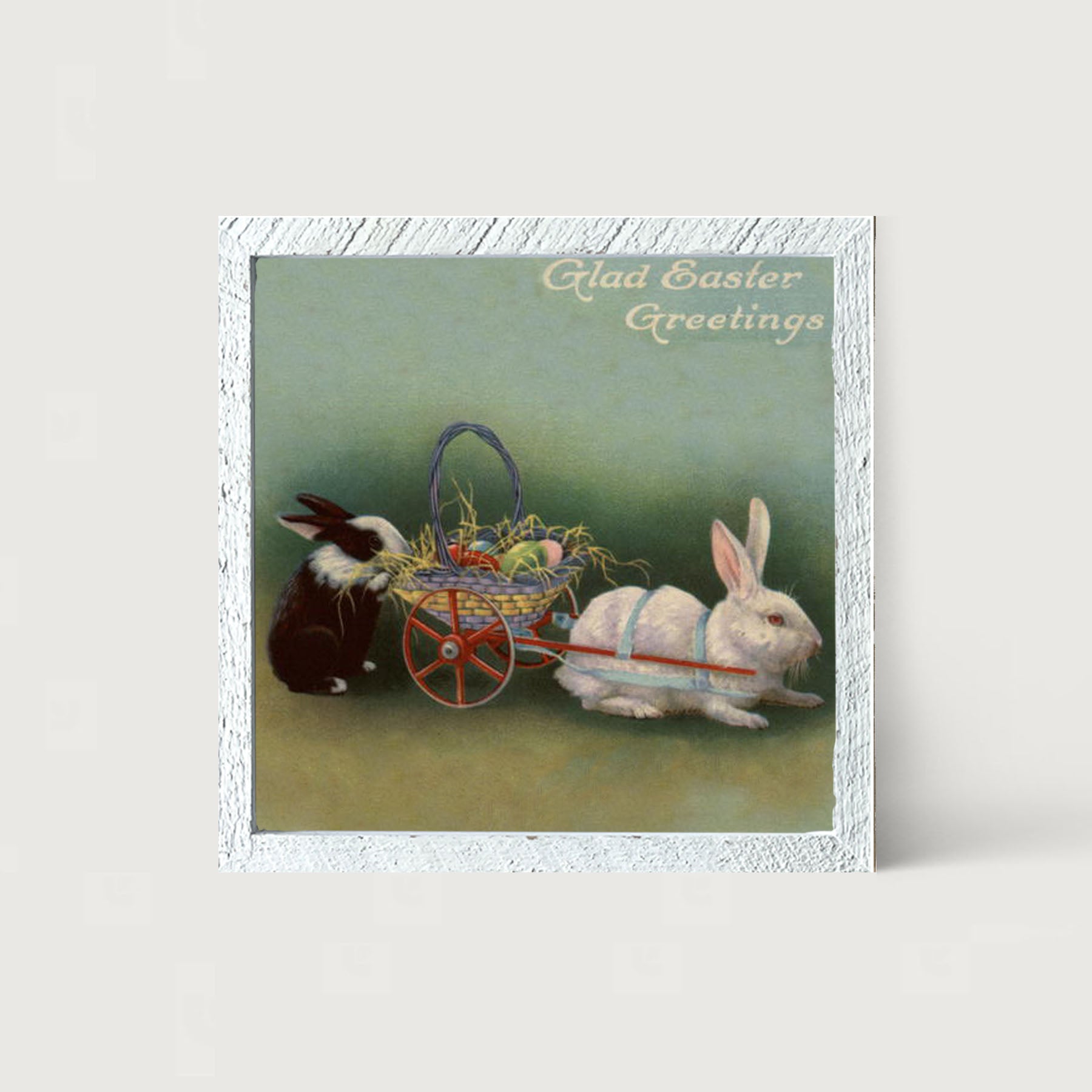 Blue Pastel Bunnies - Framed art