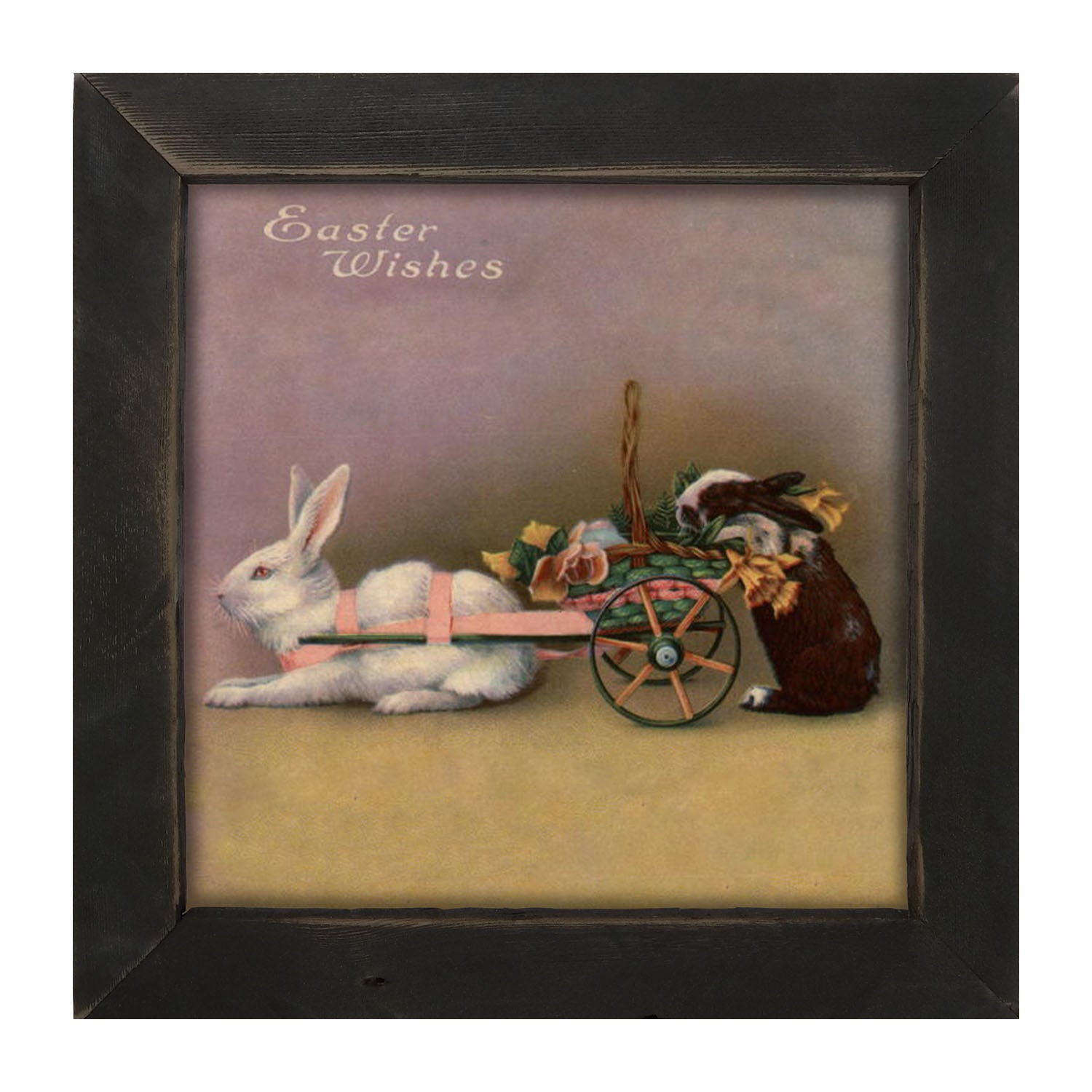 Lavender Pastel Bunnies - Framed art