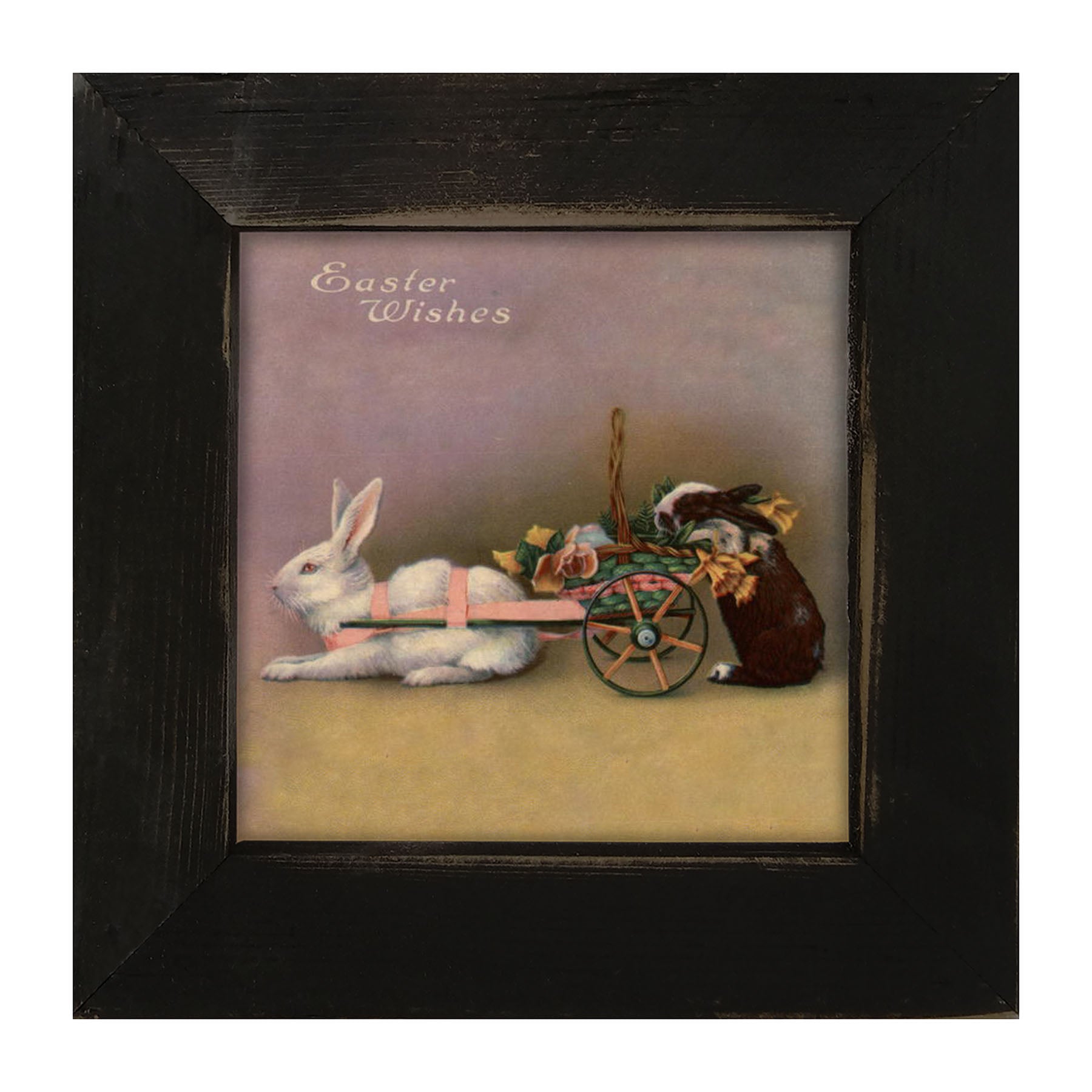 Lavender Pastel Bunnies - Framed art