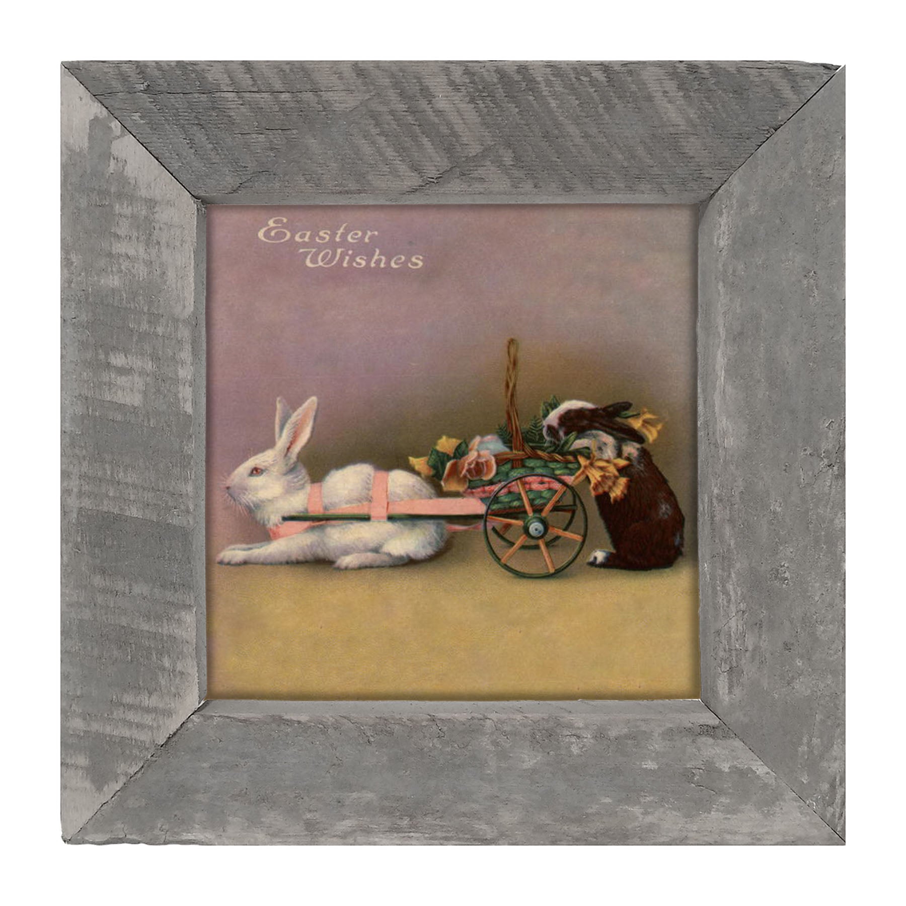 Lavender Pastel Bunnies - Framed art