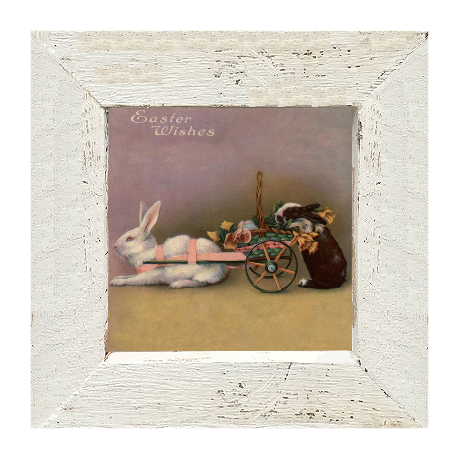 Lavender Pastel Bunnies - Framed art