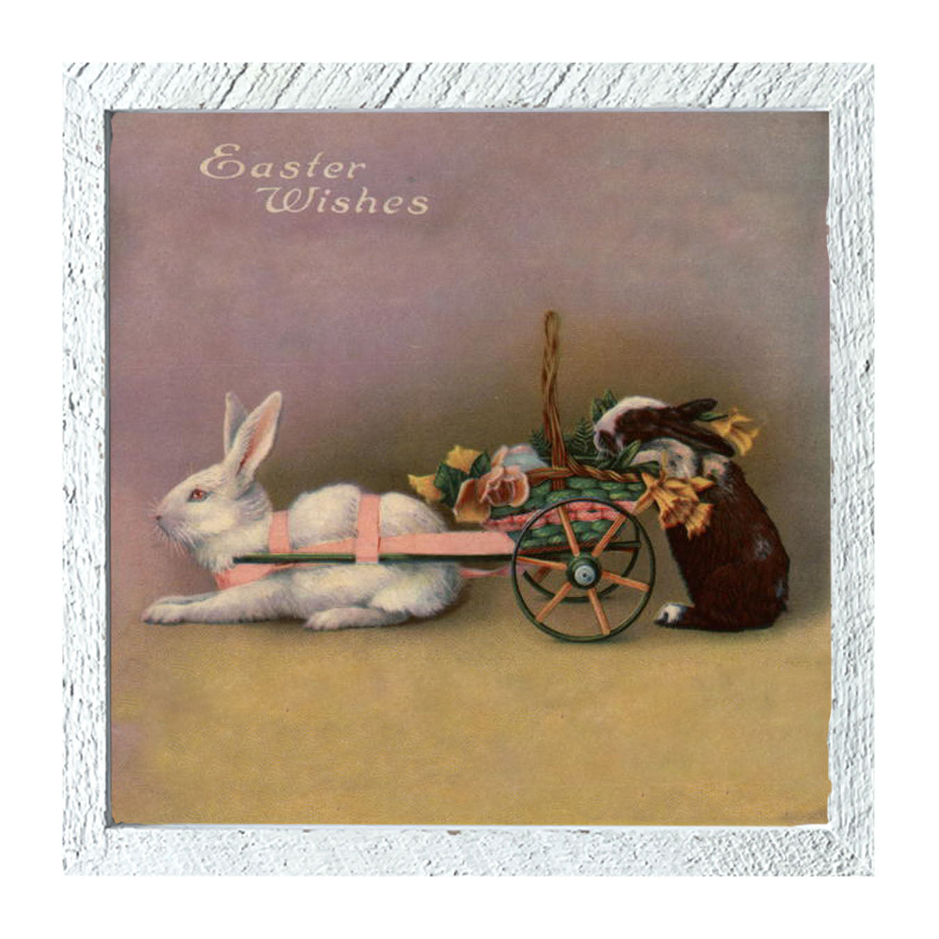 Lavender Pastel Bunnies - Framed art