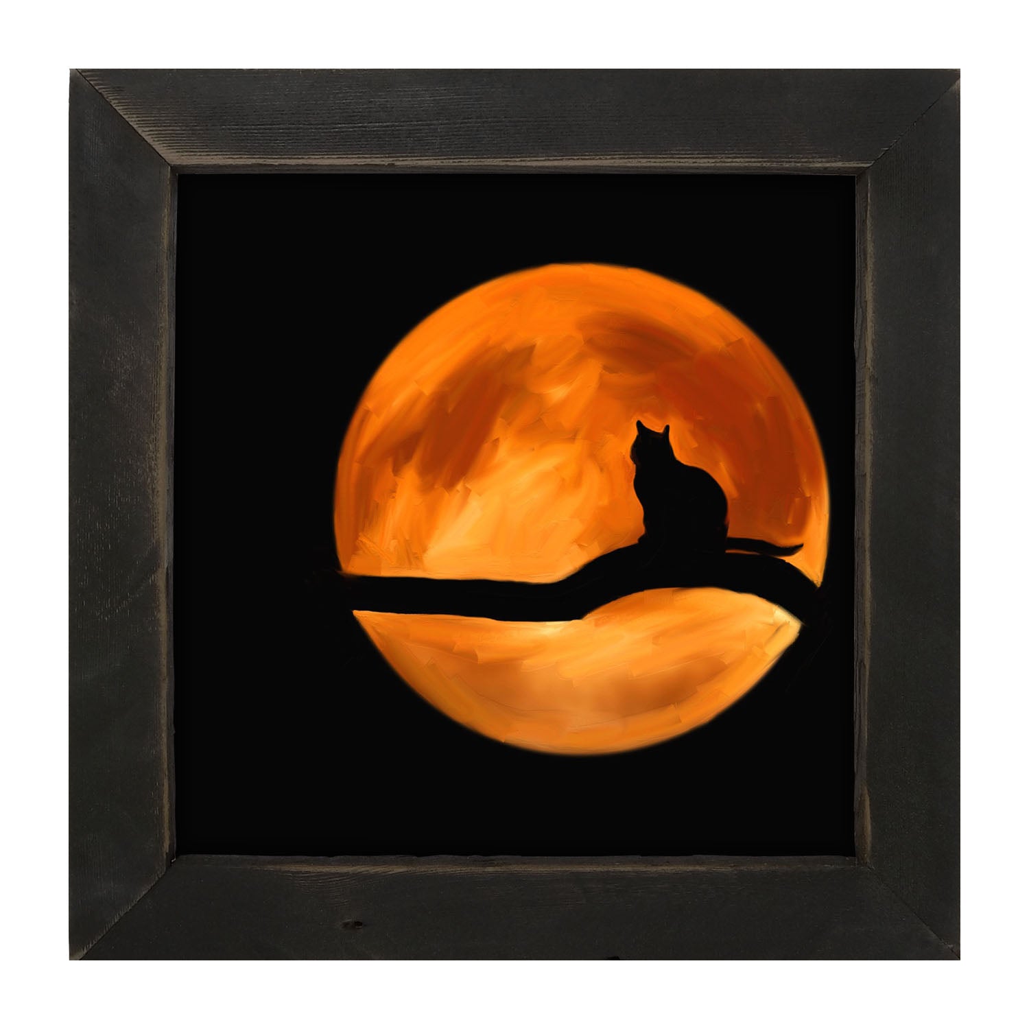 Cat in the Moon - Framed art
