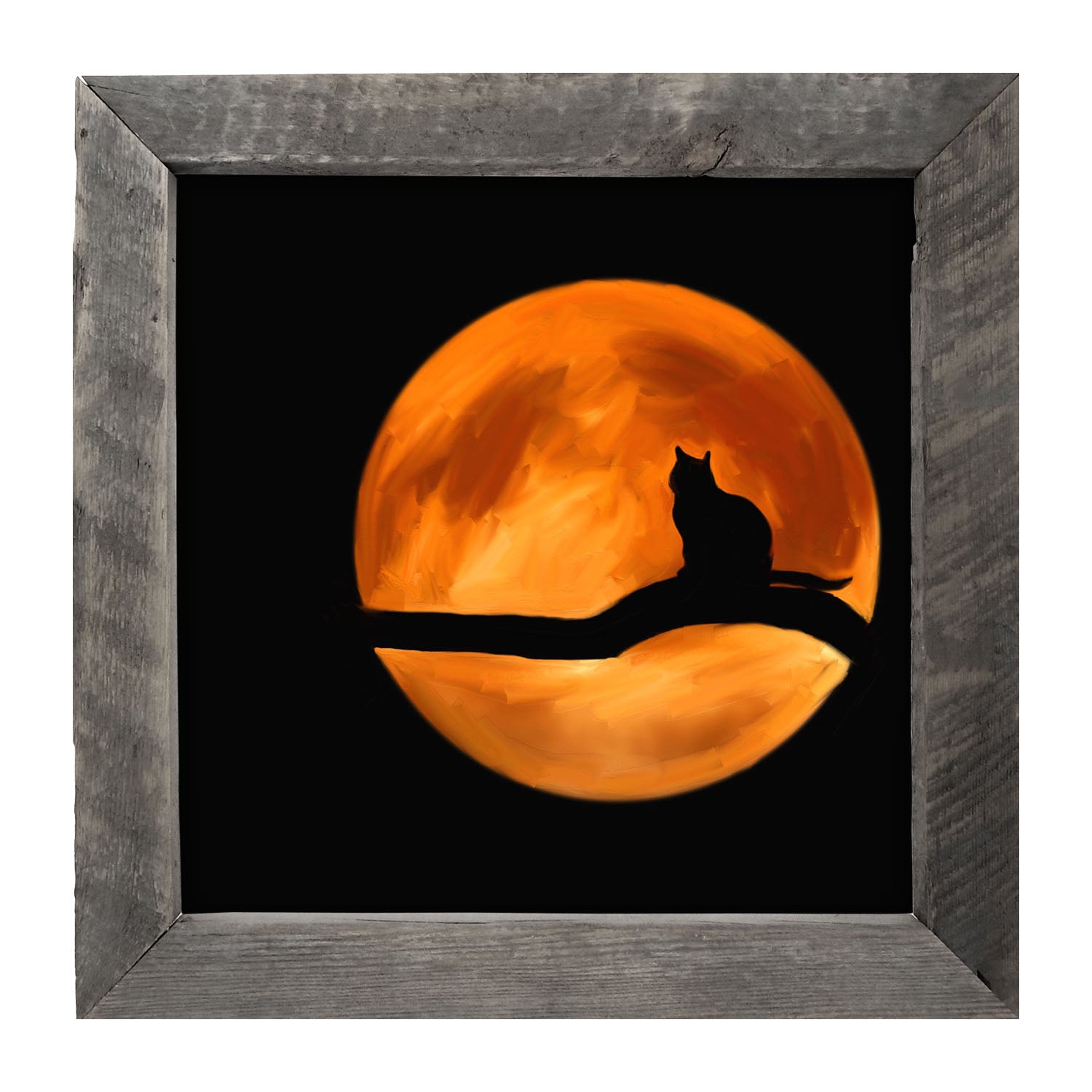 Cat in the Moon - Framed art