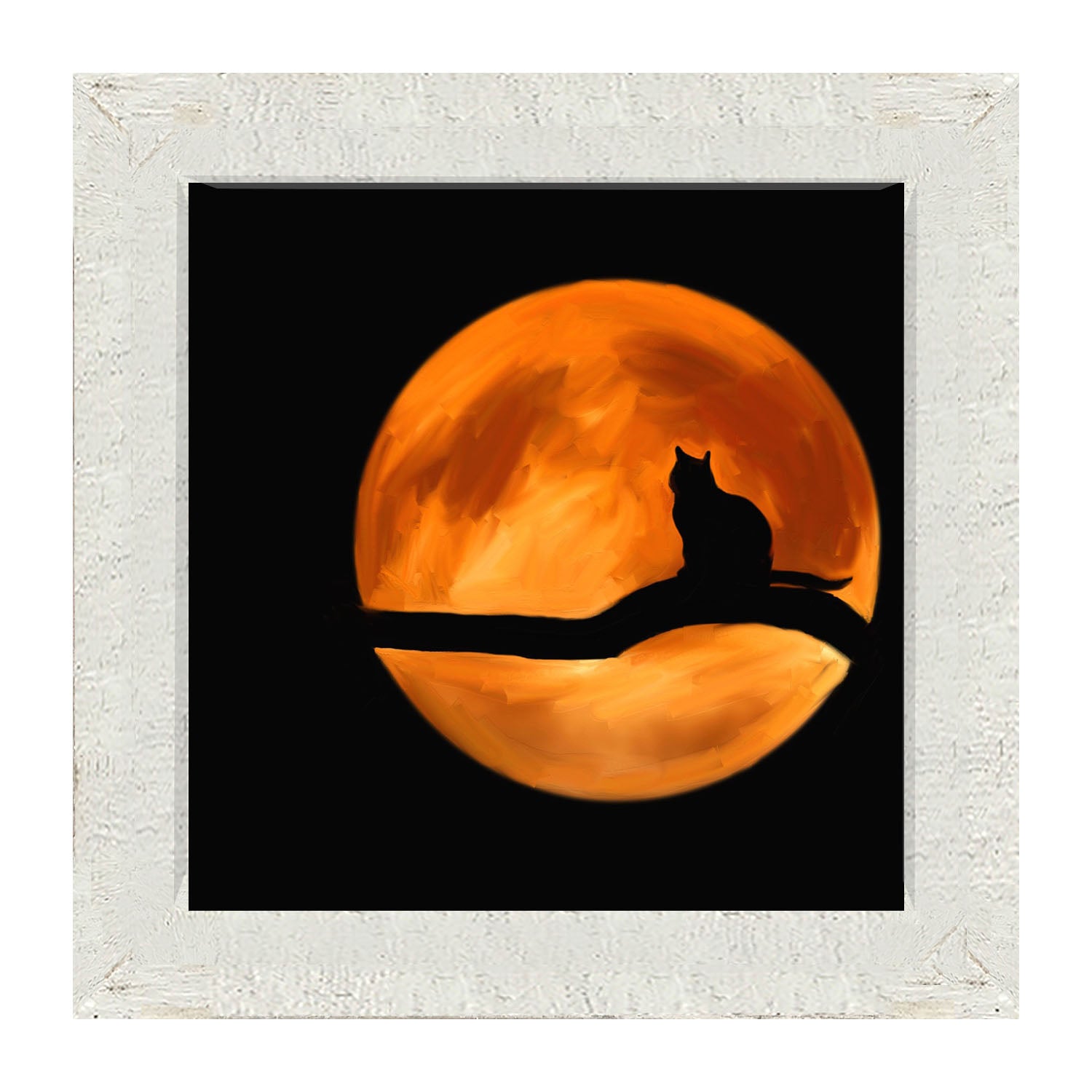 Cat in the Moon - Framed art