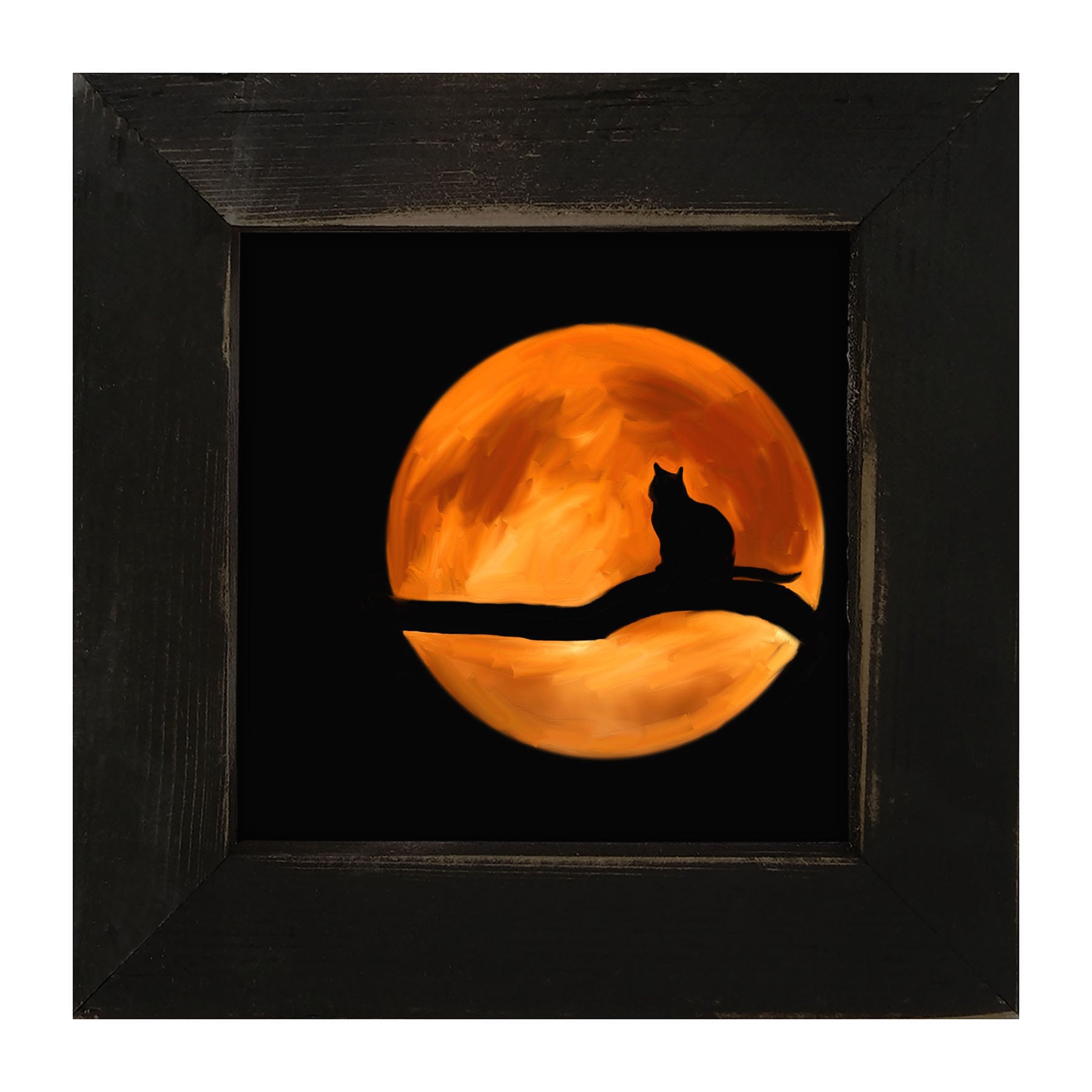 Cat in the Moon - Framed art