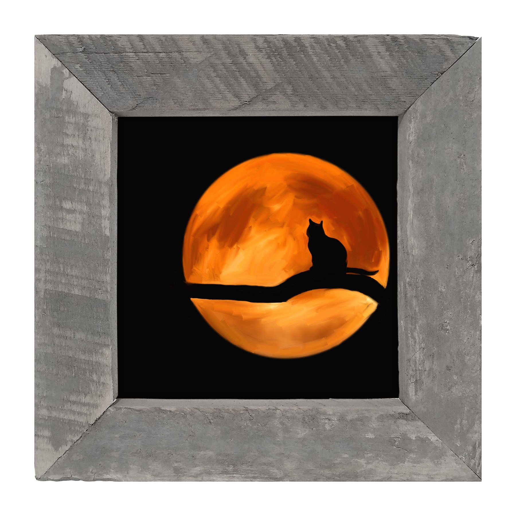 Cat in the Moon - Framed art